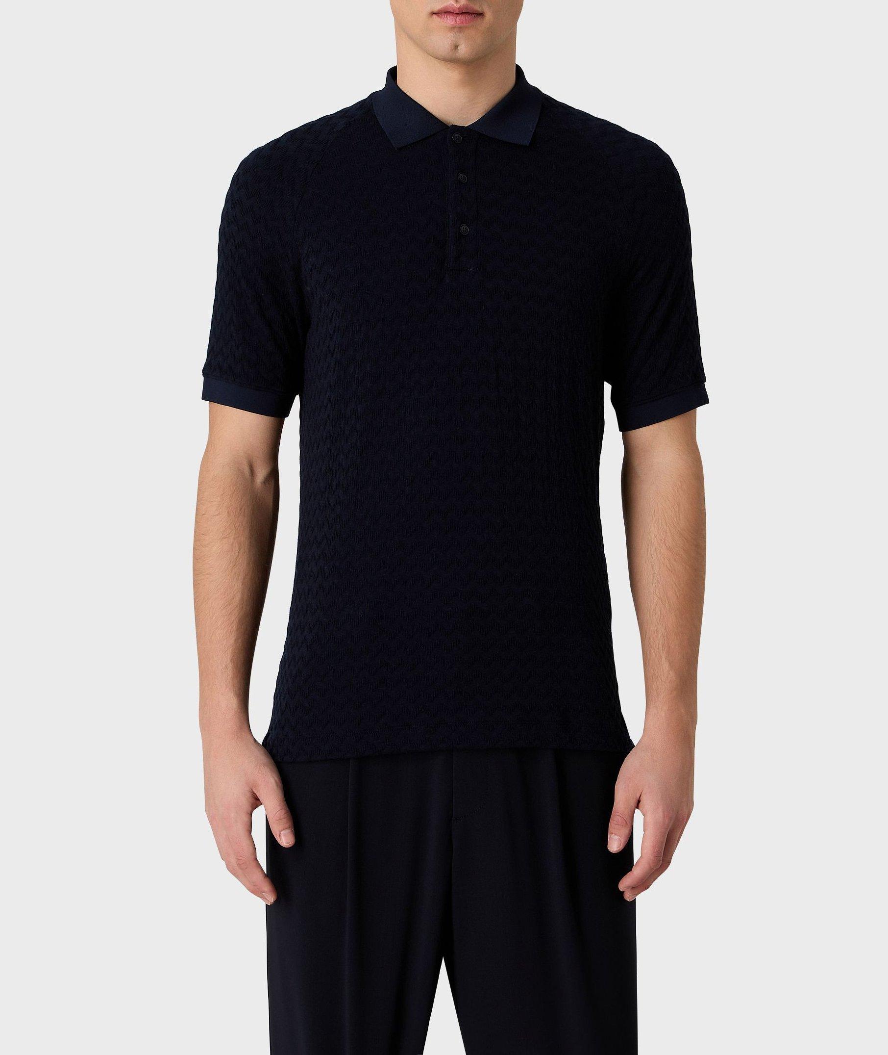 Chevron Jacquard Stretch-Cashmere Polo image 1