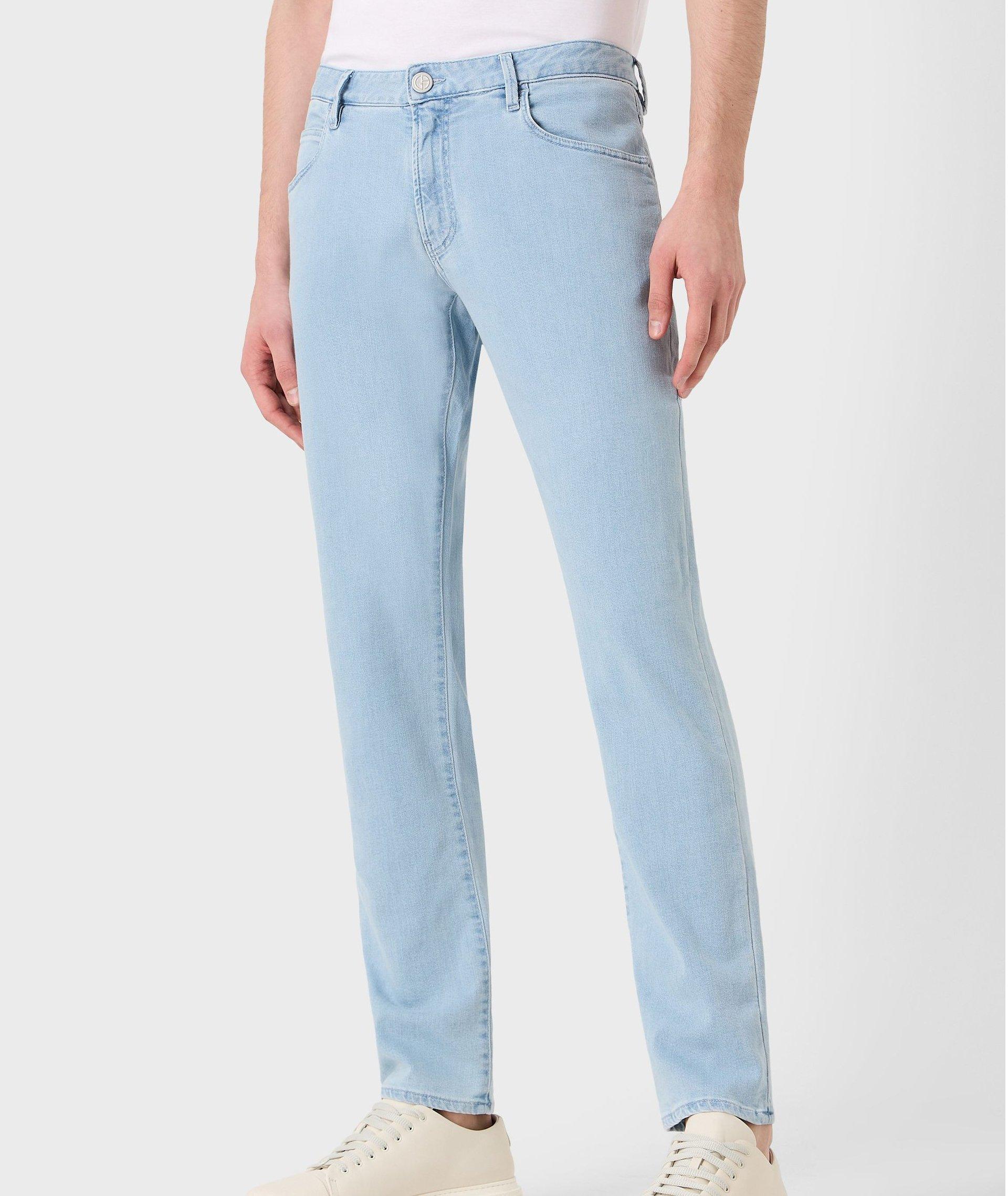 Sky blue hot sale cotton jeans