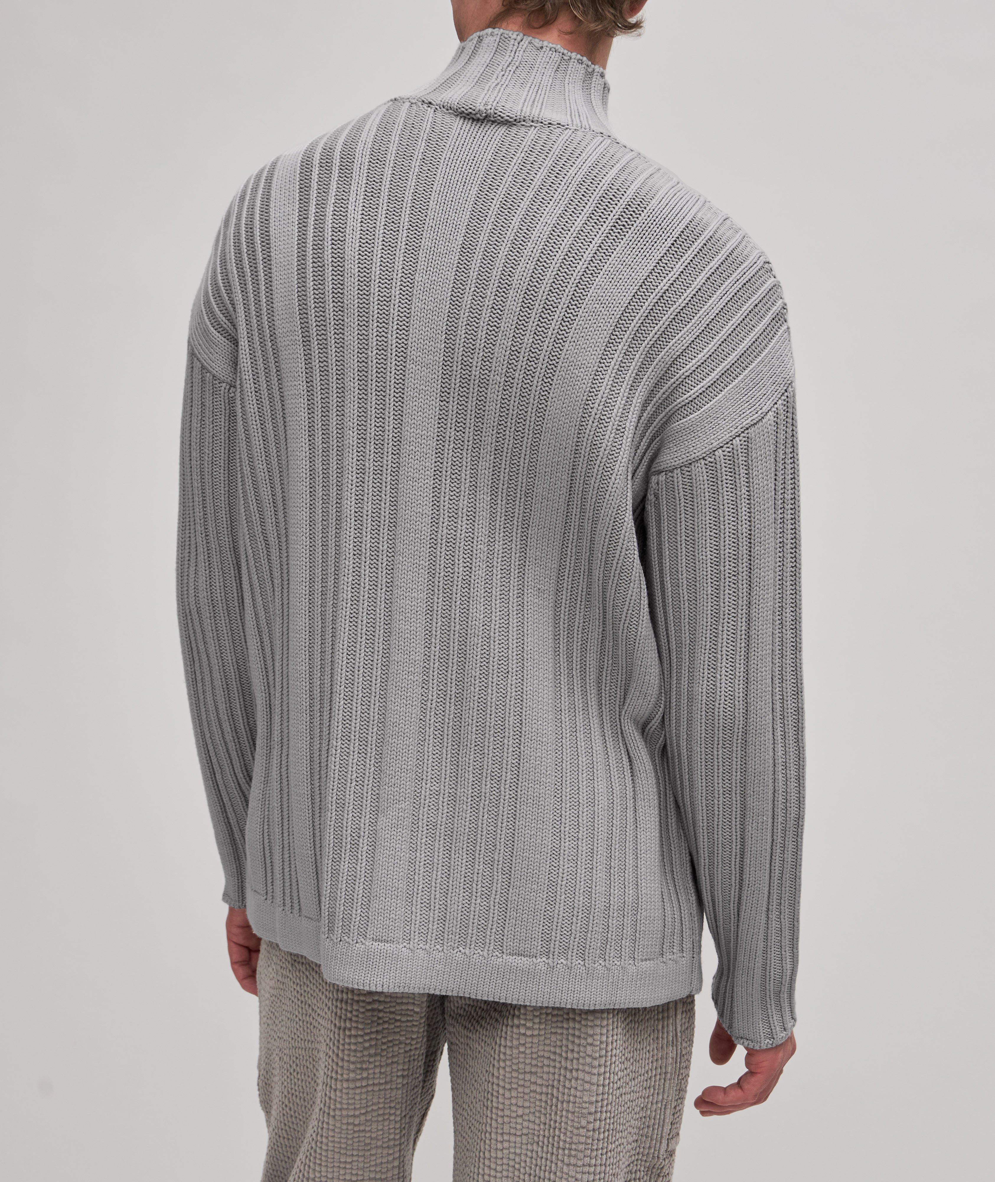 Virgin Wool Thich Rib-Knitted Turtleneck Sweater image 2