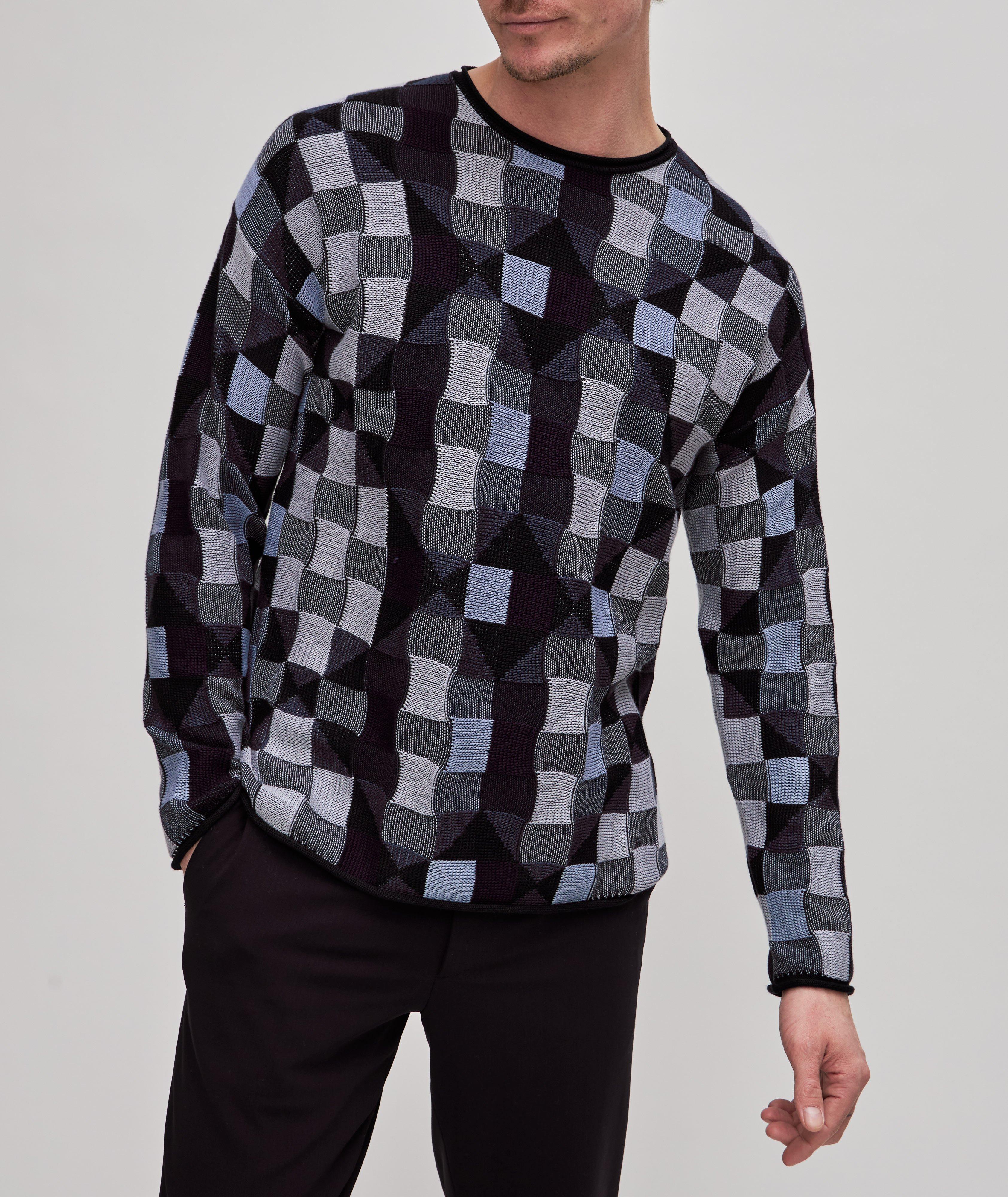 Retro Basket checker Jacquard Print Sweater image 2