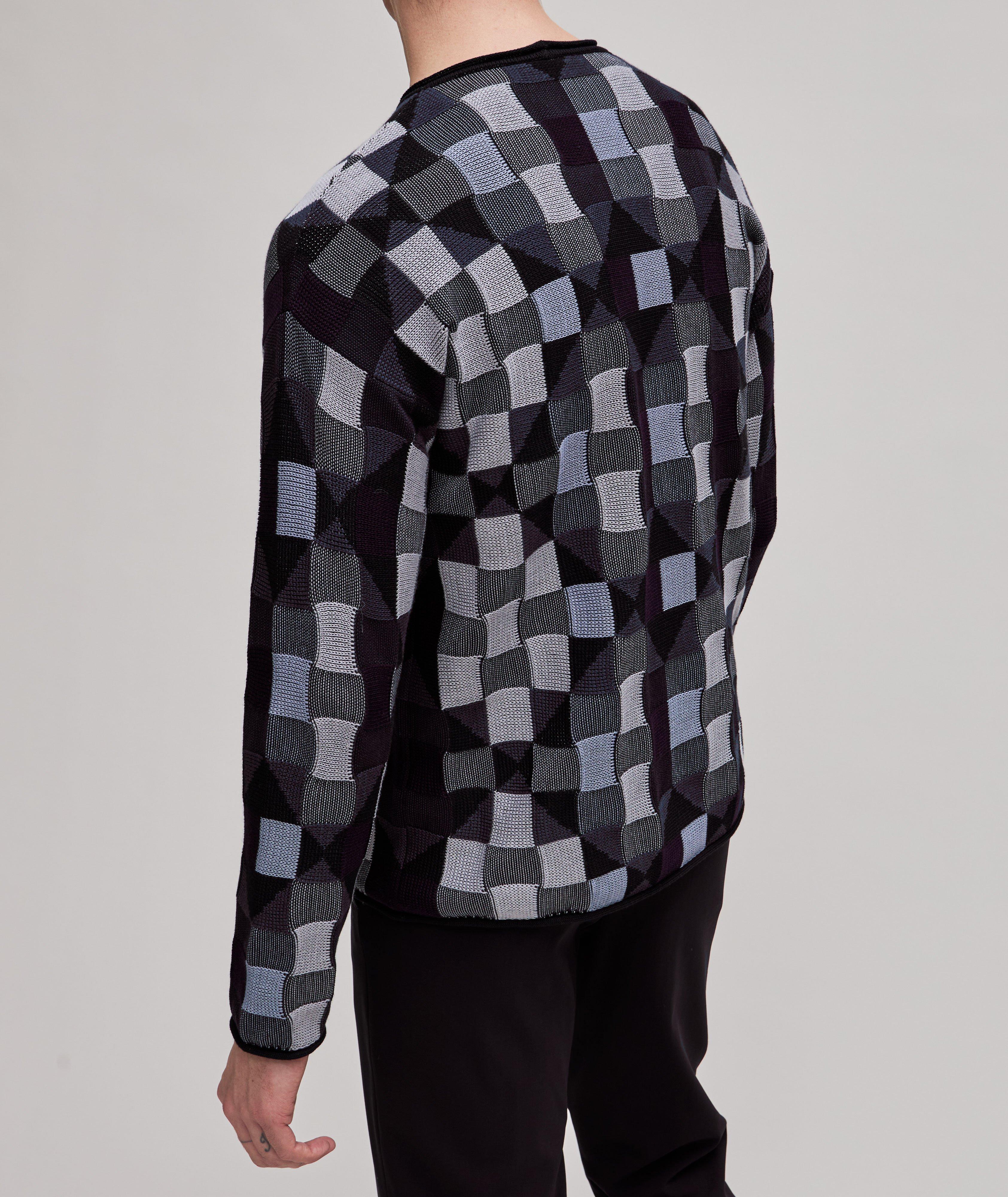 Retro Basket checker Jacquard Print Sweater image 3