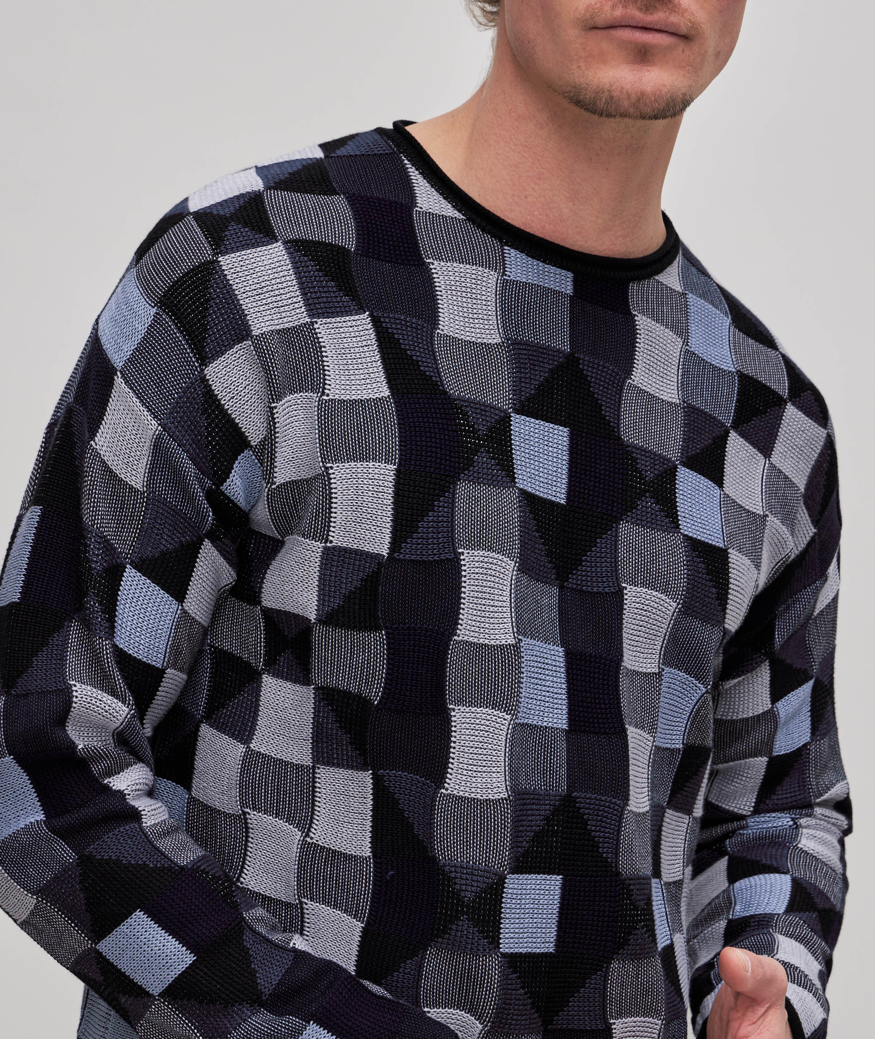 Retro Basket checker Jacquard Print Sweater image 4