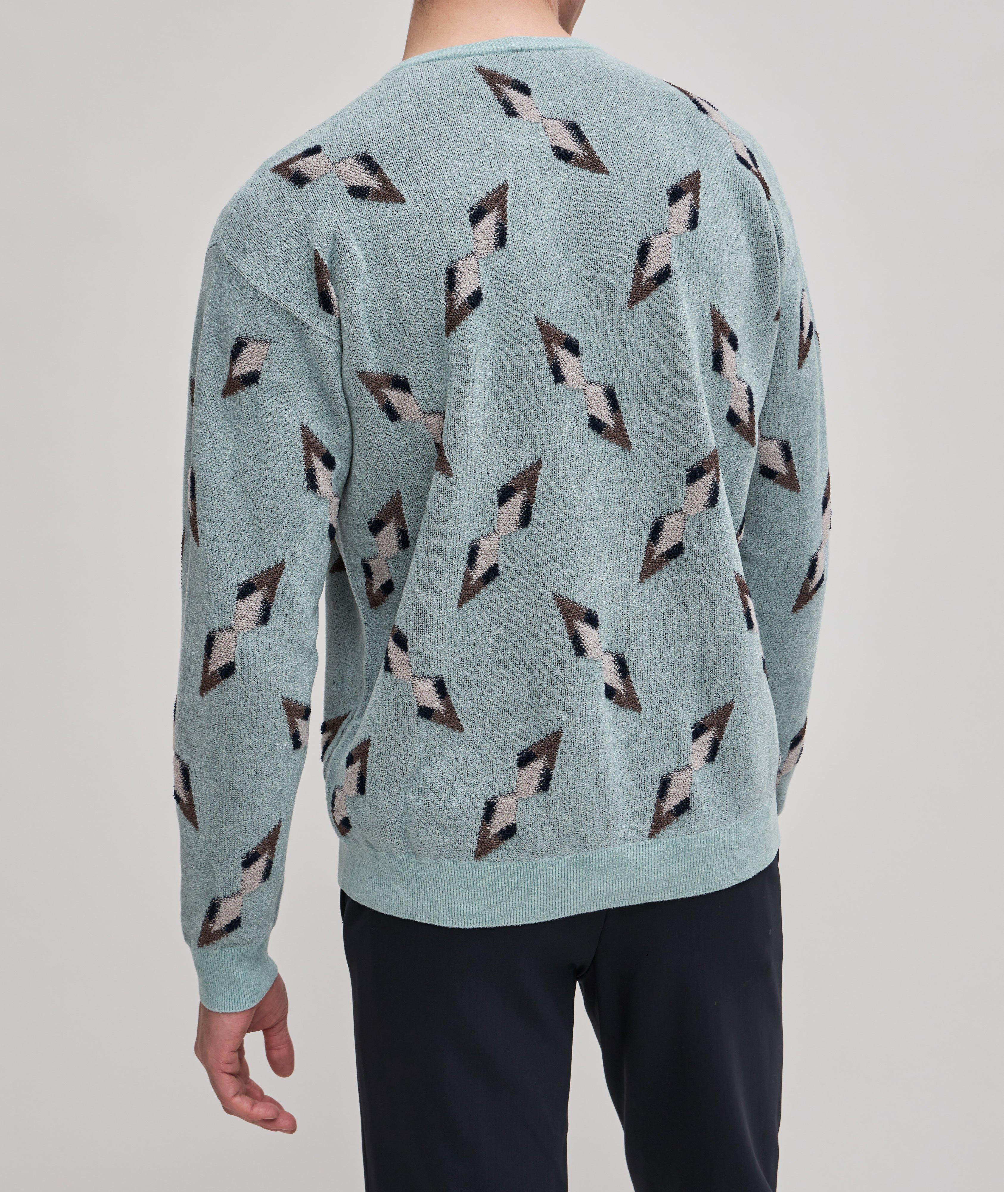 Retro Geometric Jacquard Print Sweater image 2
