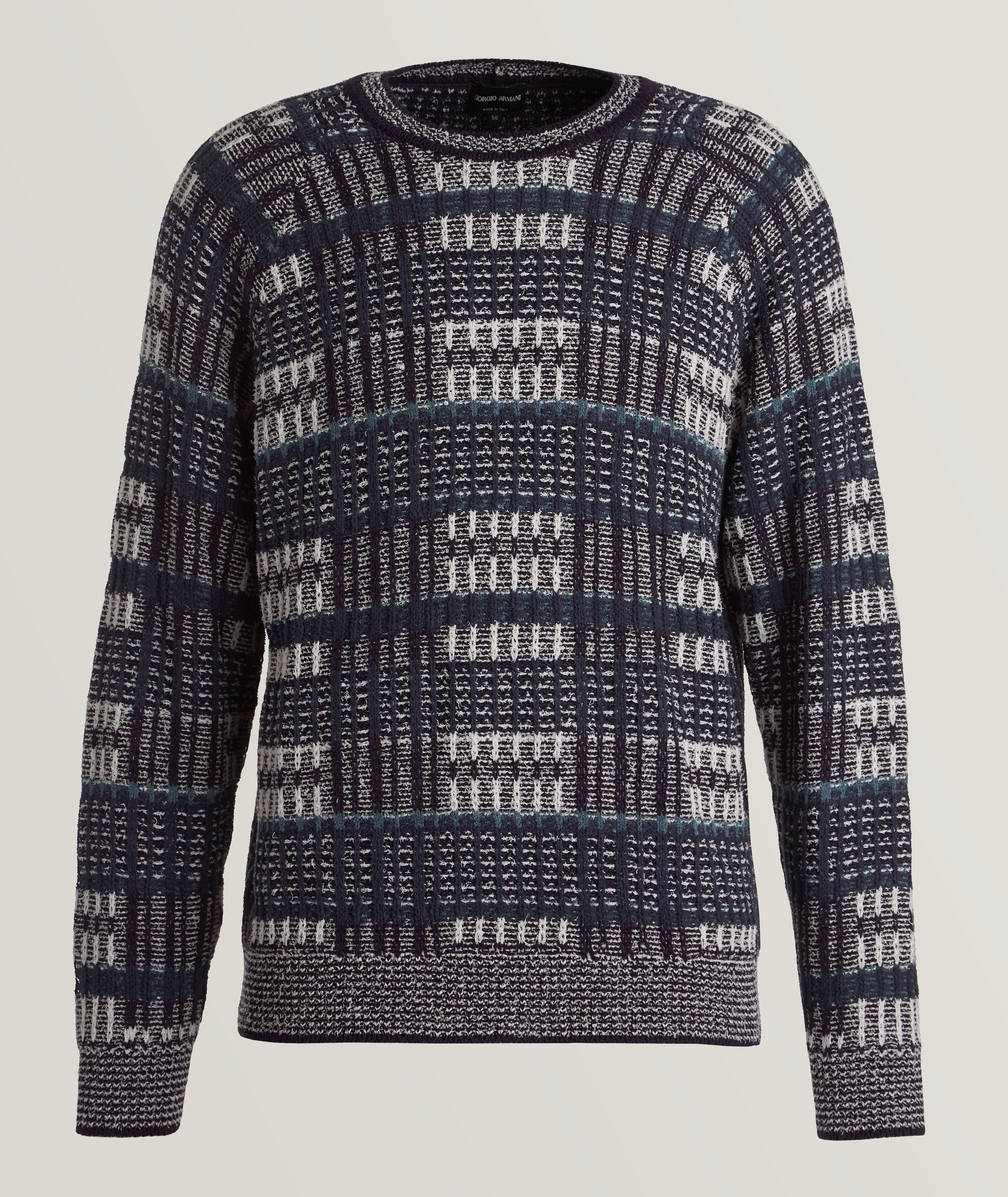 Retro Plaid Jacquard Print Sweater image 0