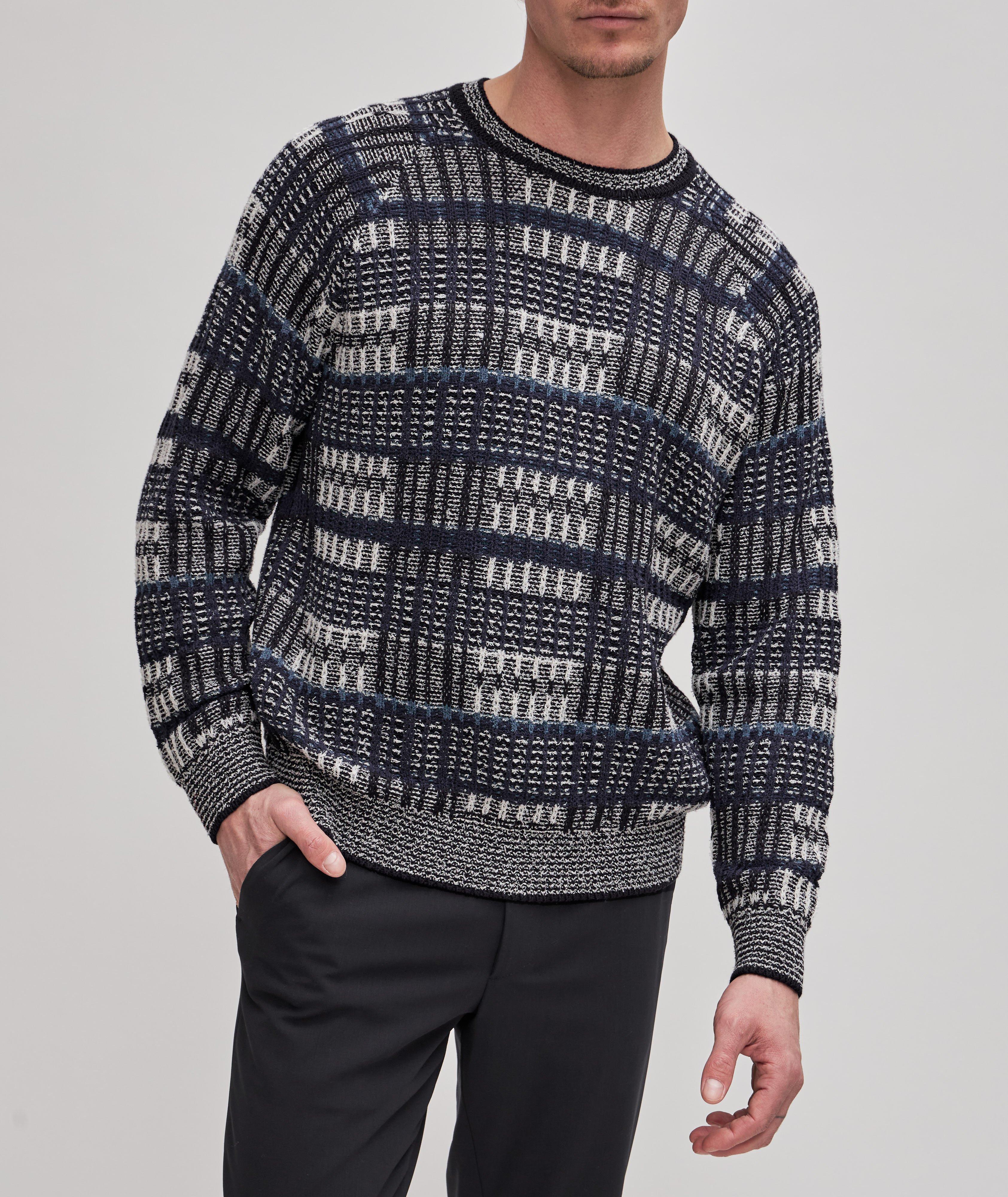 Retro Plaid Jacquard Print Sweater image 1