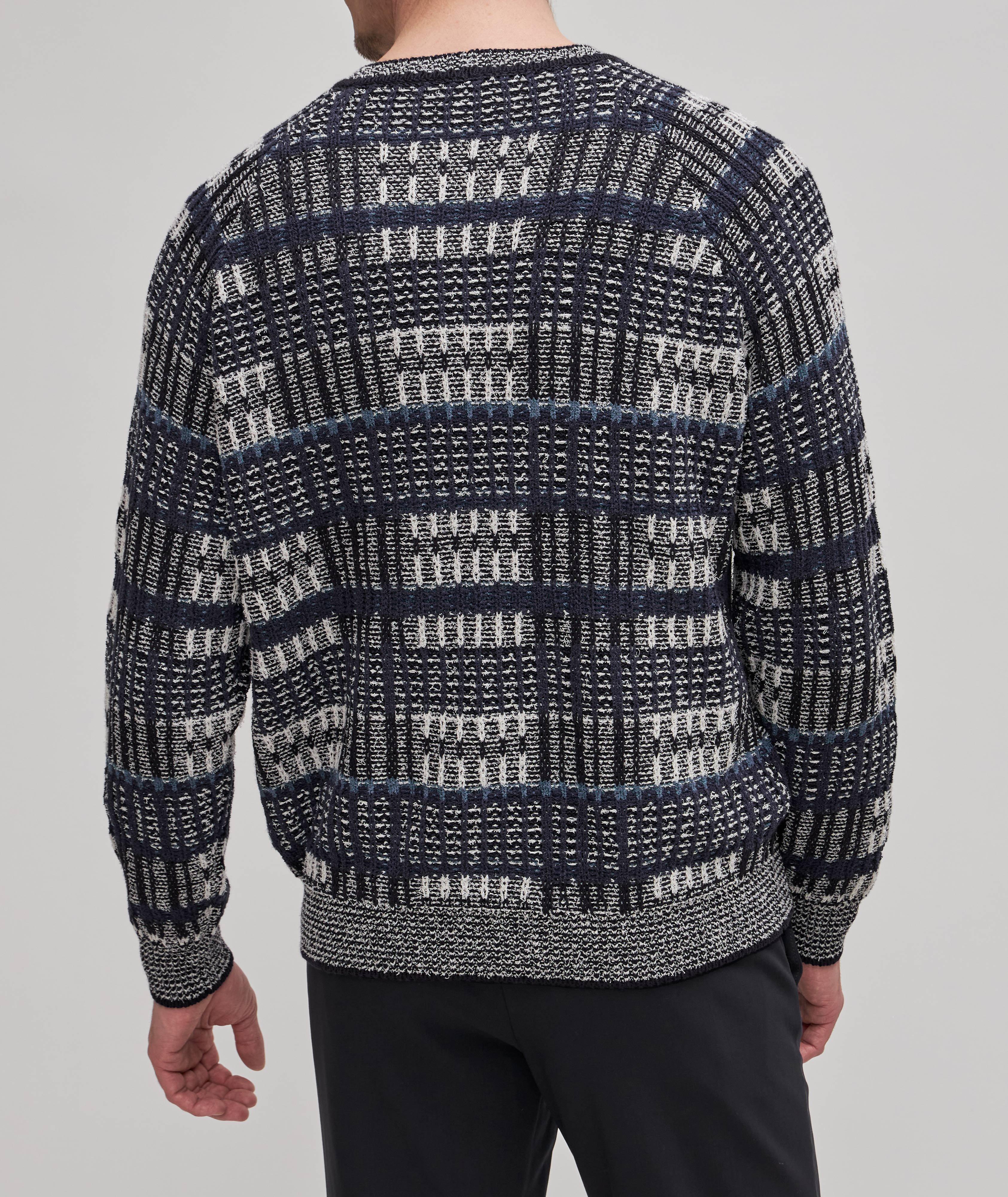 Retro Plaid Jacquard Print Sweater image 2