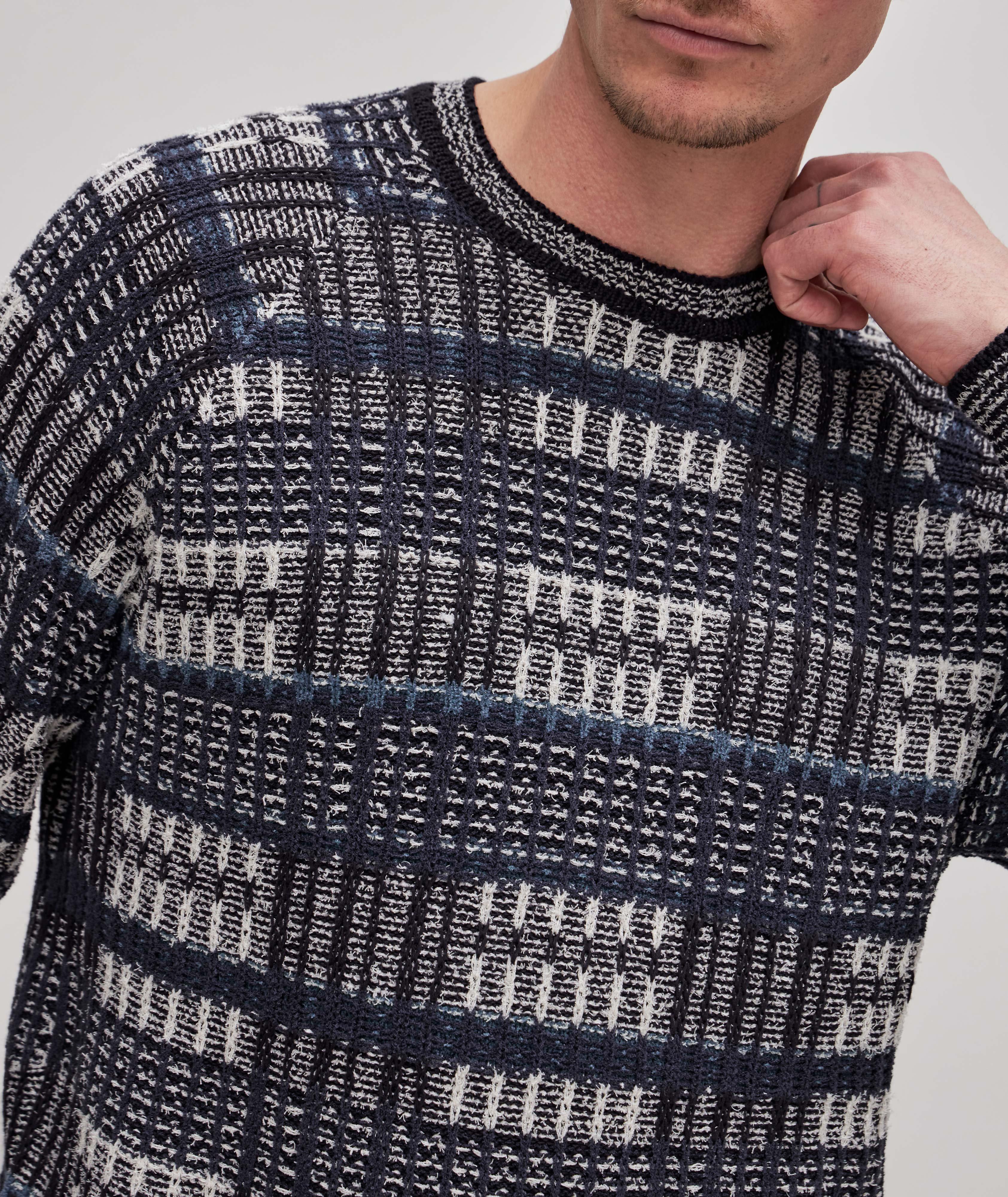 Retro Plaid Jacquard Print Sweater image 3