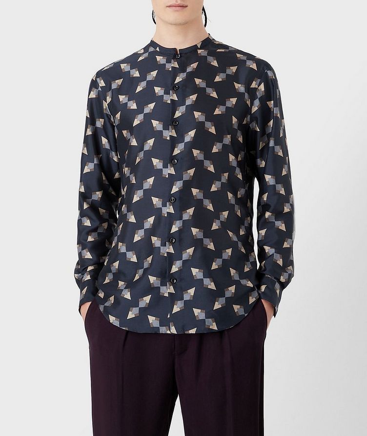 Geometric Silk Dress Shirt image 1