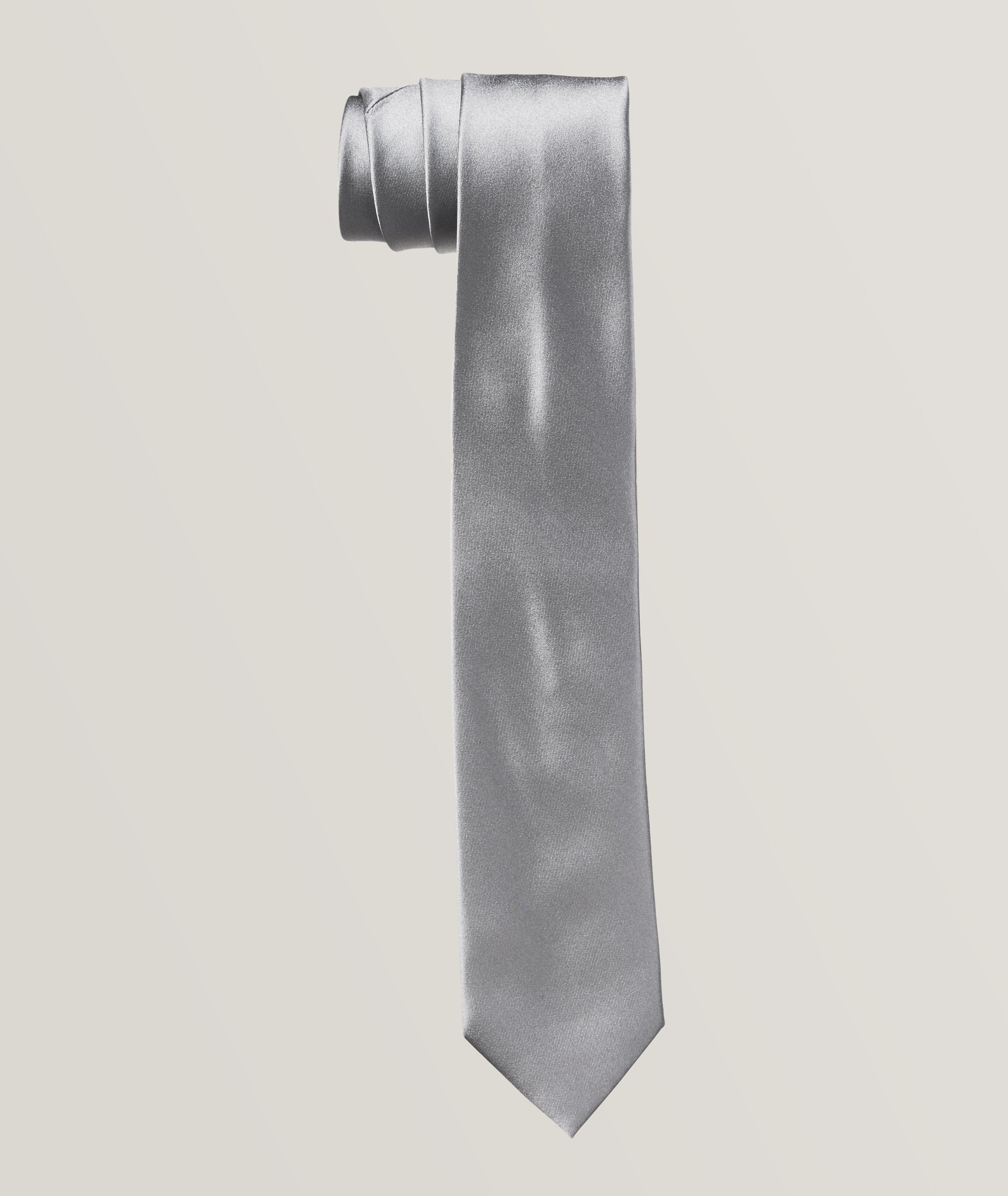 Cravate unie en soie image 0