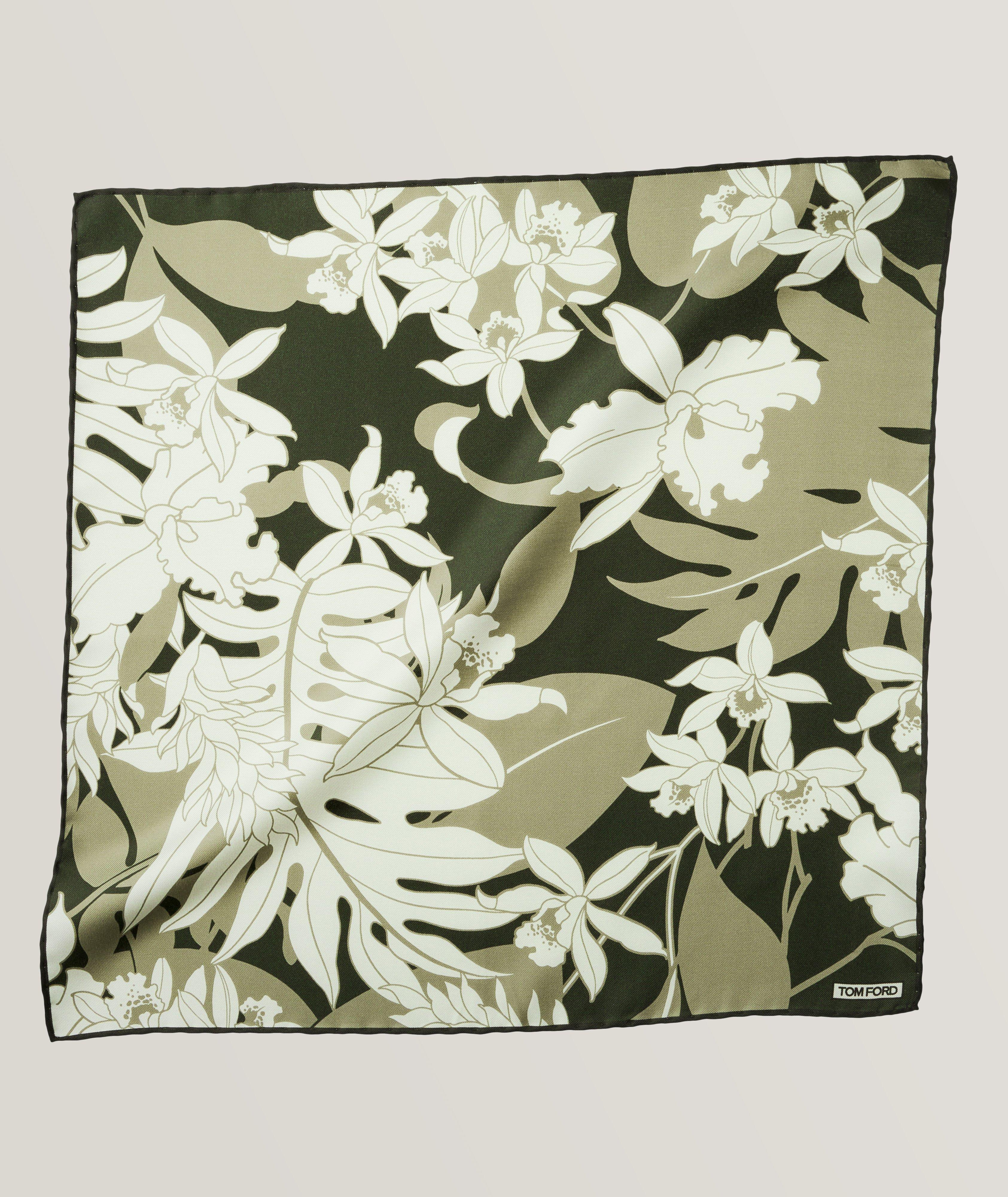 Silk Floral Print Pocket Square image 0