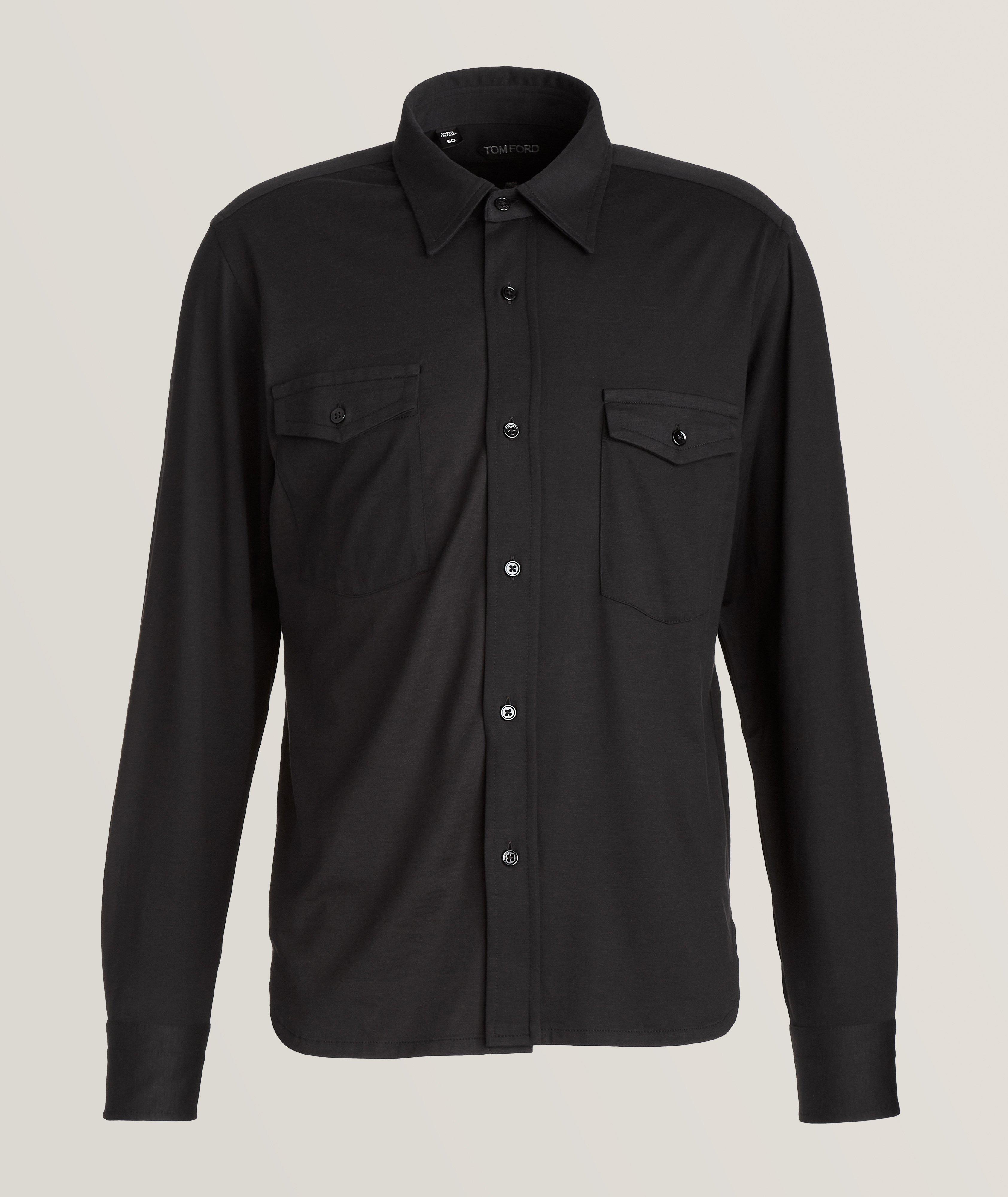 Long-Sleeve Silk-Cotton Sport Shirt image 0
