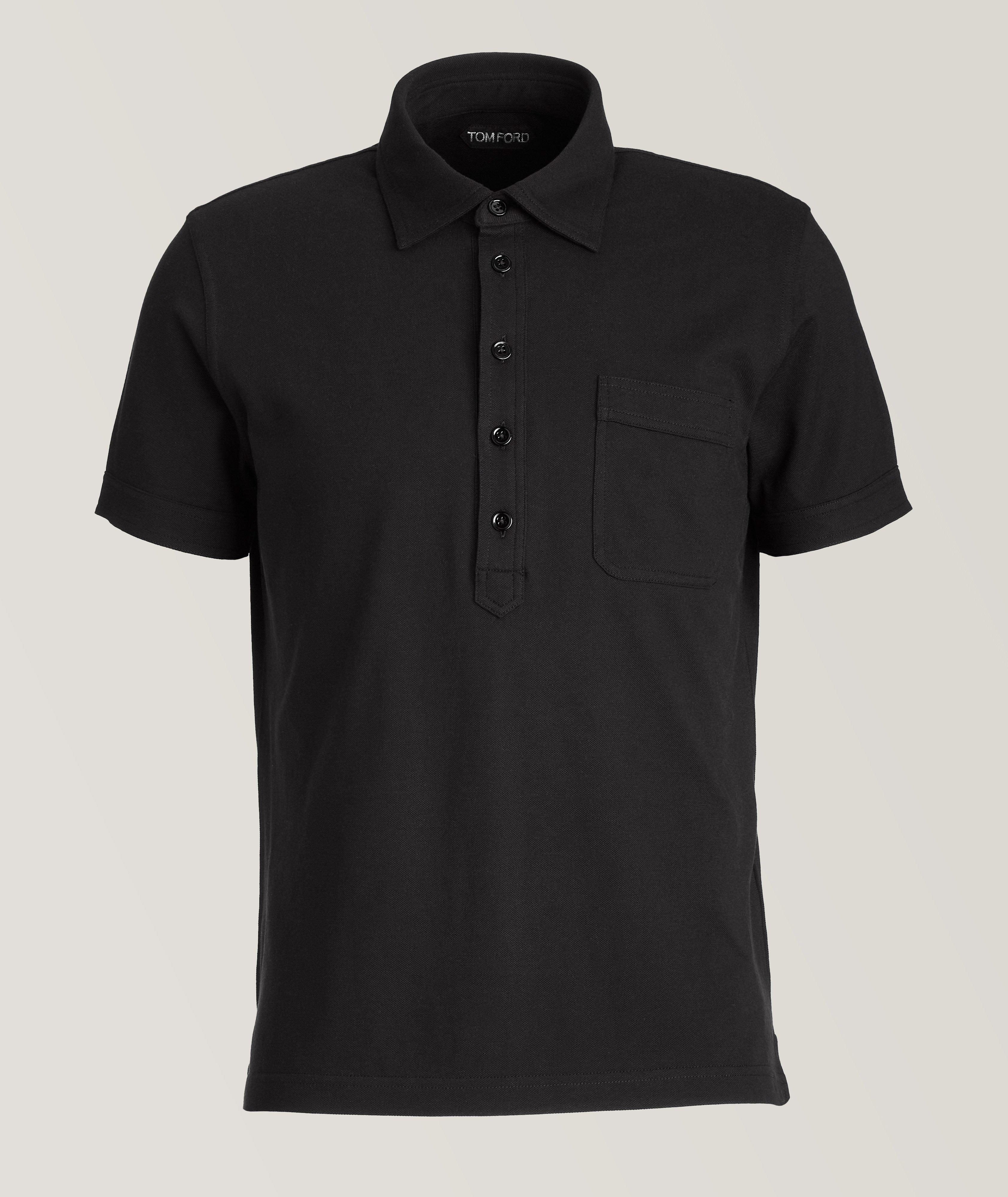 Short-Sleeve Cotton-Silk Piqué Polo image 0