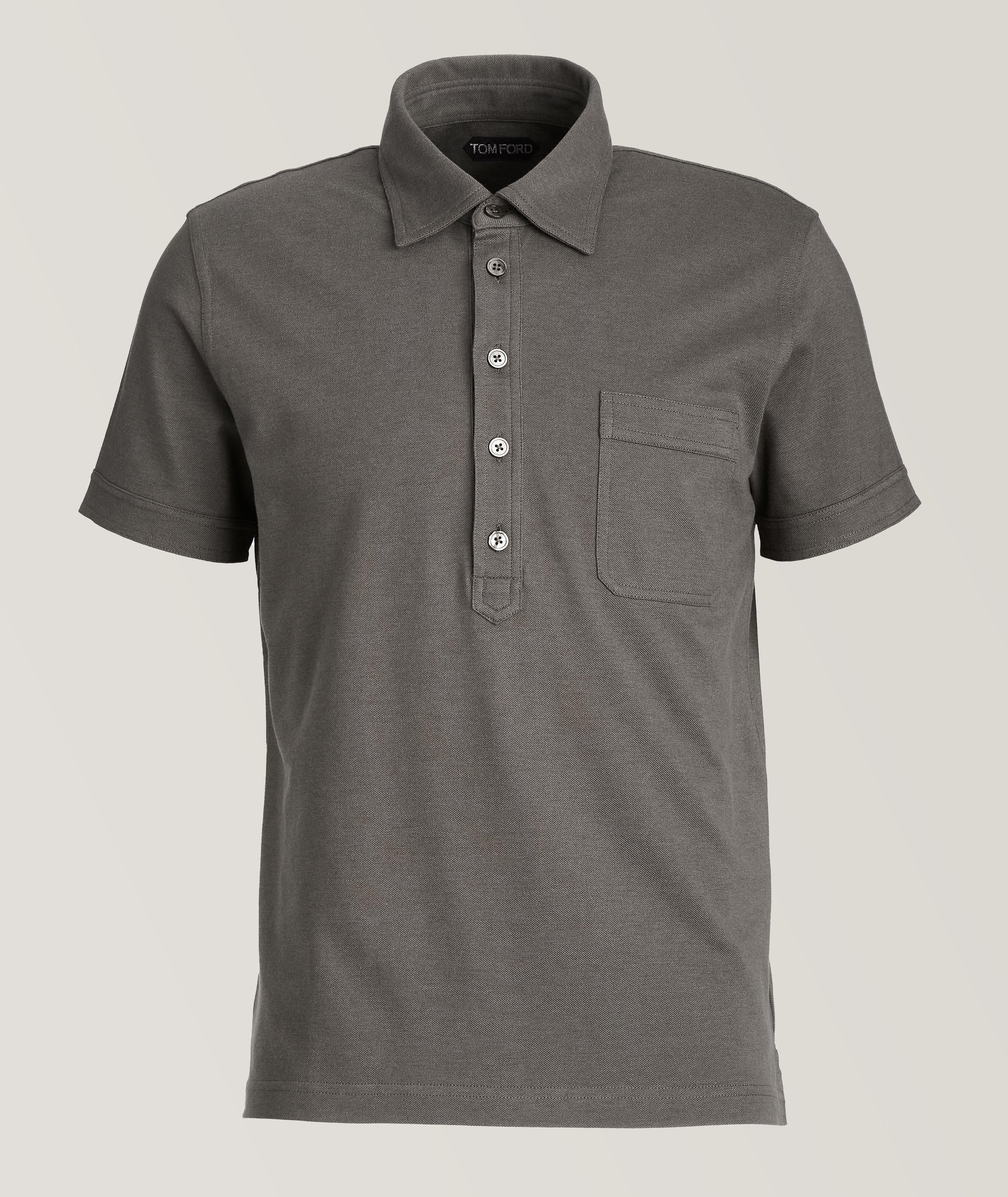 Short-Sleeve Cotton-Silk Piqué Polo image 0