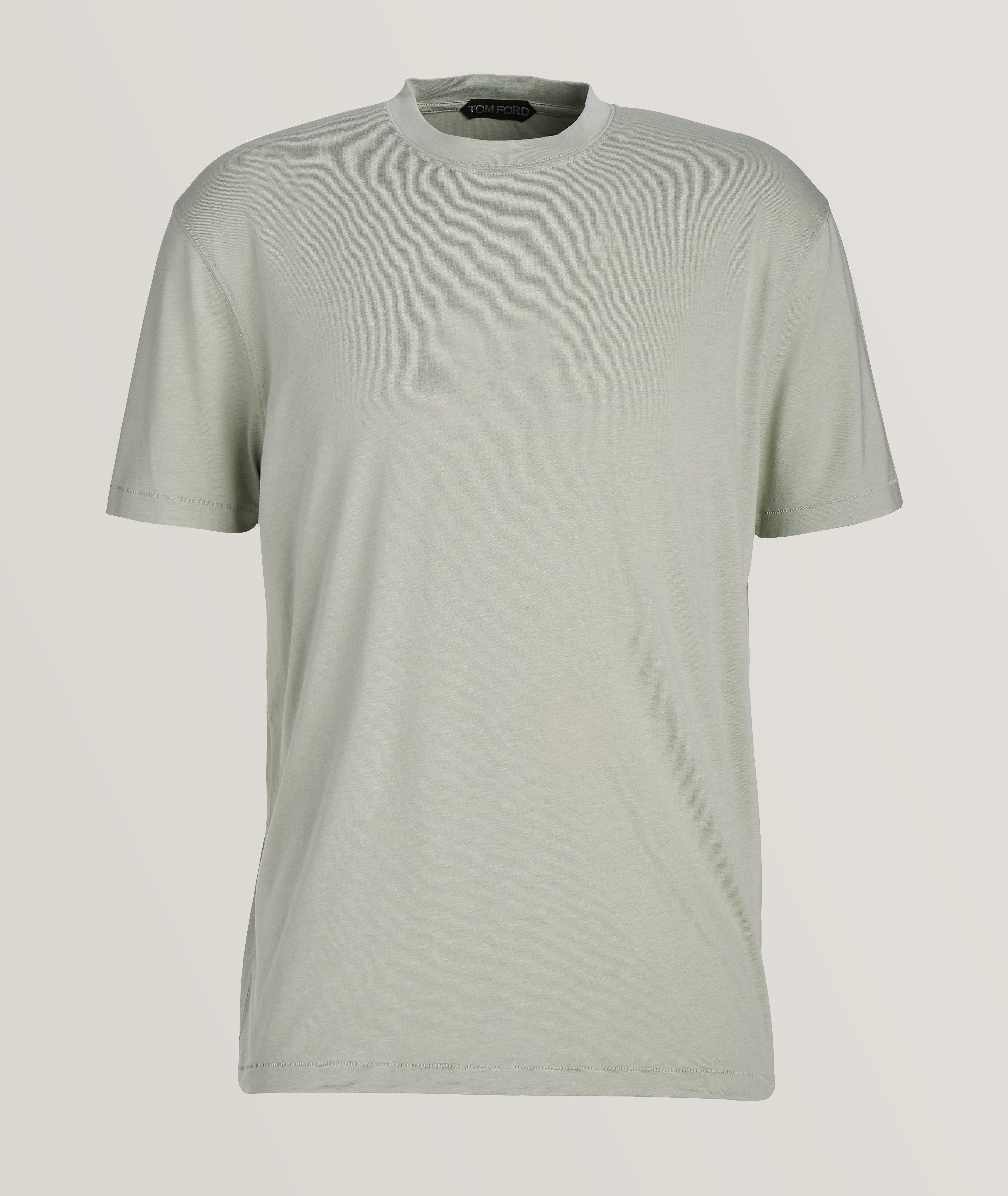 Cotton Blend Mélange Crewneck T-Shirt image 0