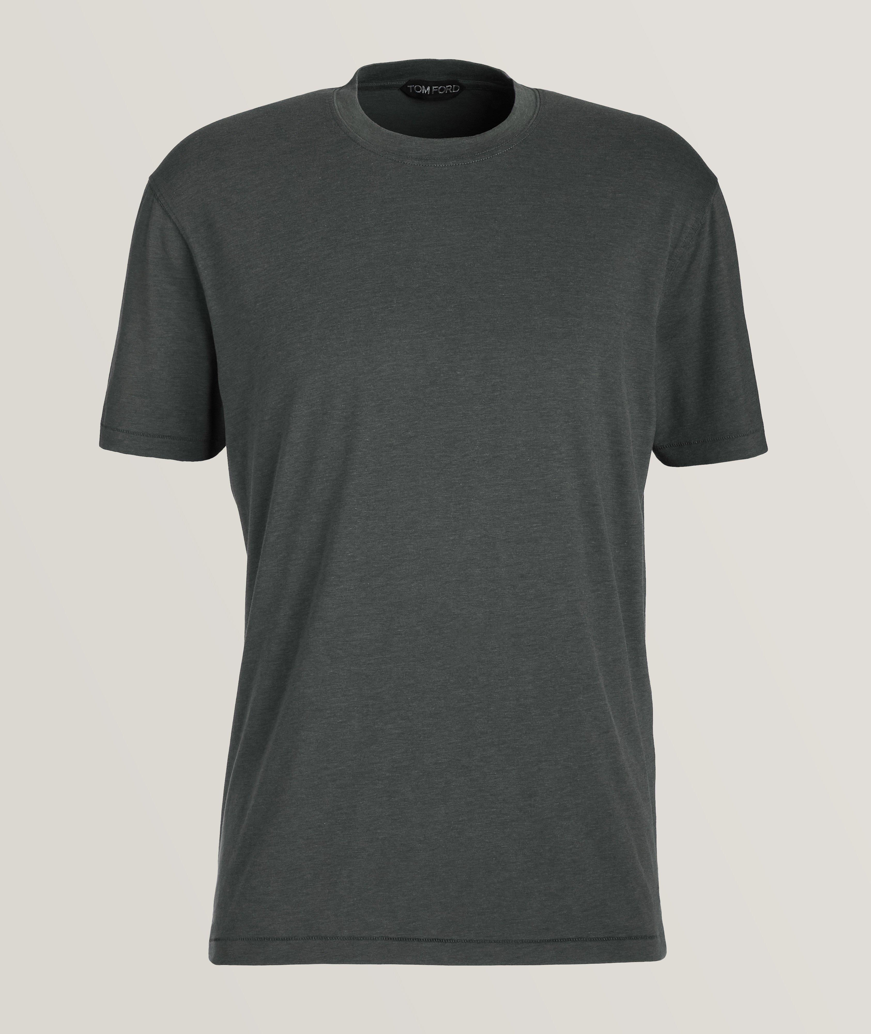 Cotton Blend Mélange Crewneck T-Shirt image 0