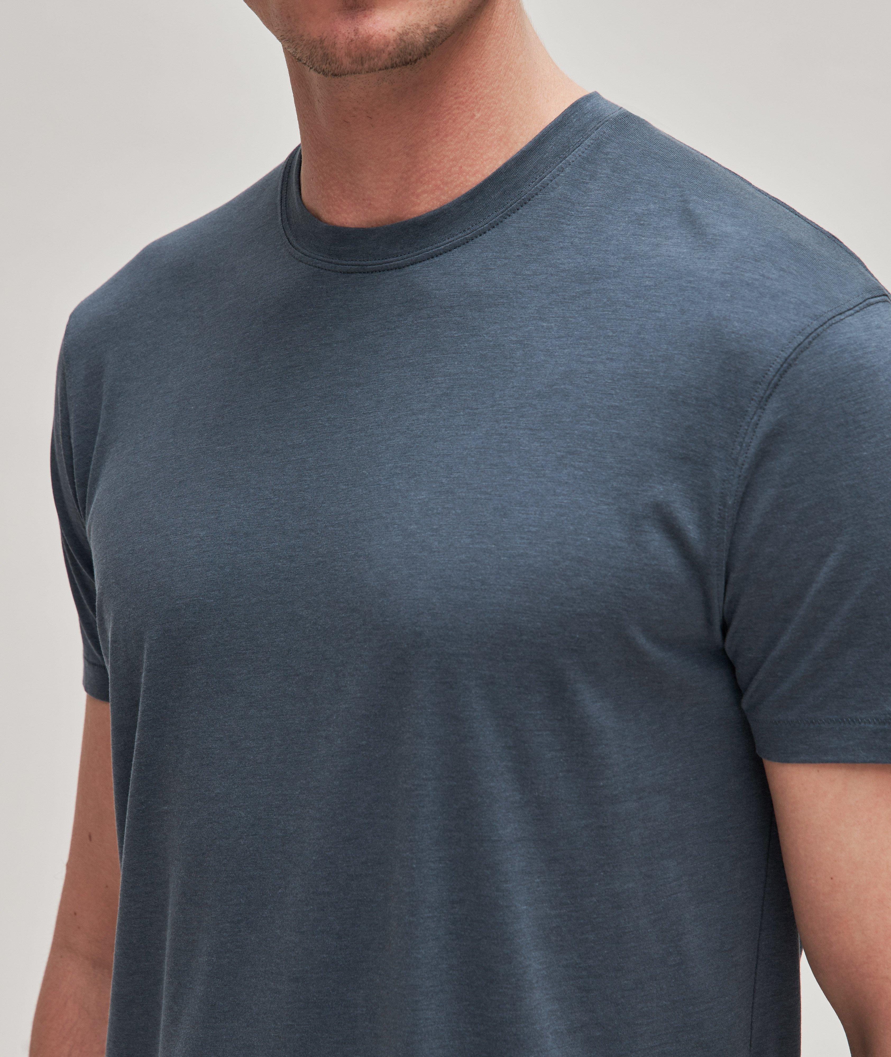 Cotton Blend Mélange Crewneck T-Shirt image 3