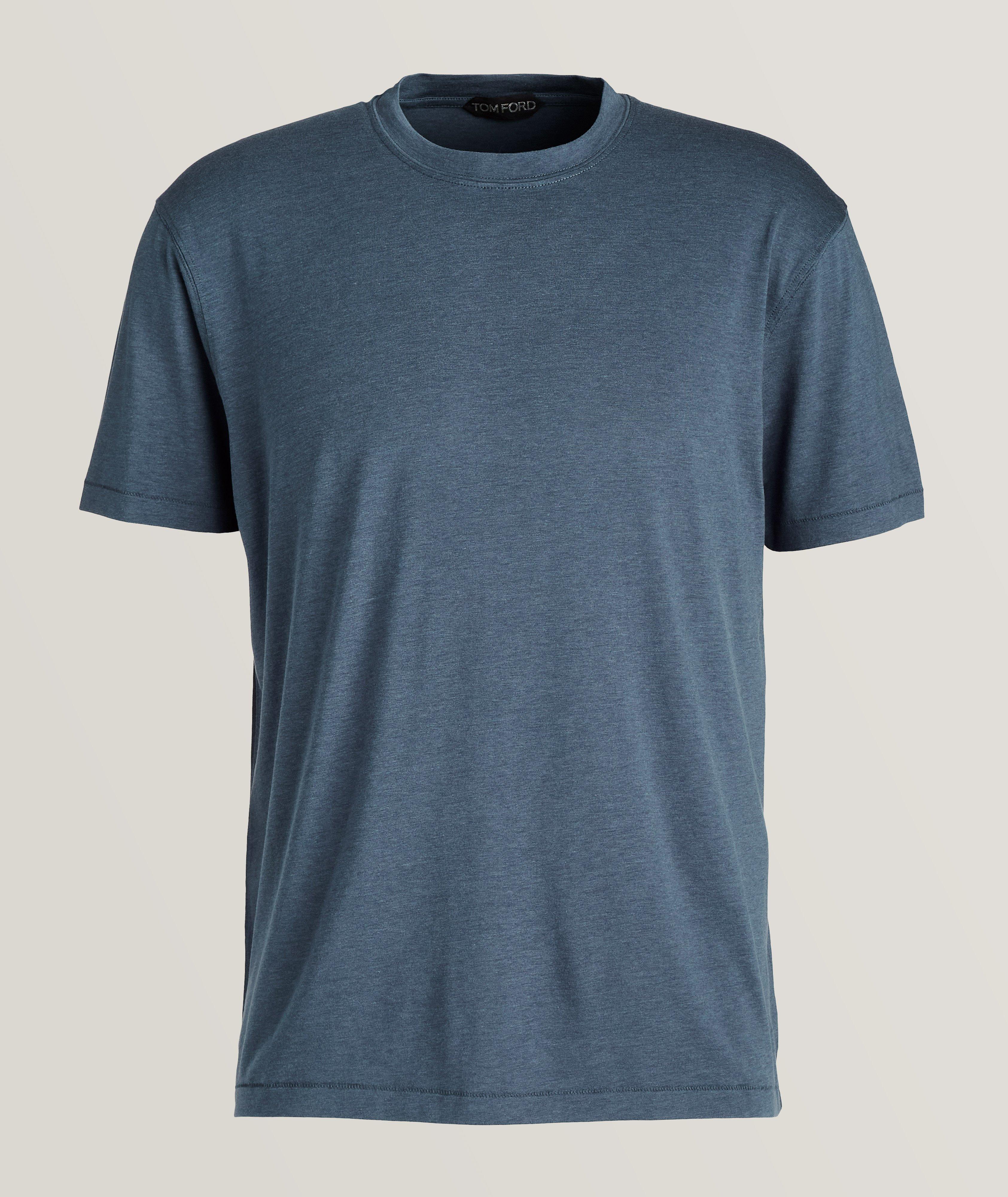 Cotton Blend Mélange Crewneck T-Shirt image 0