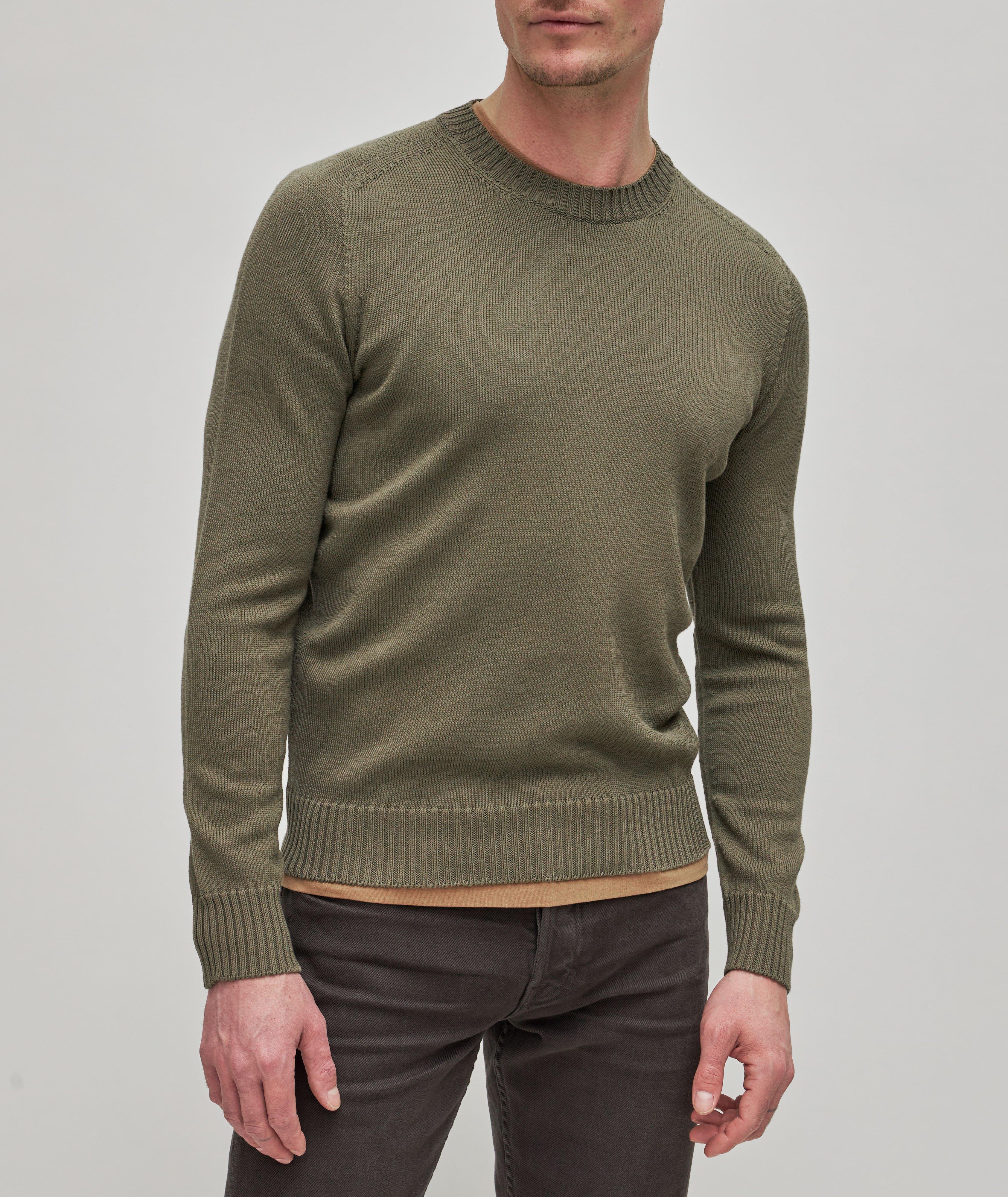 Cotton-Silk Knit Crewneck Sweater image 2