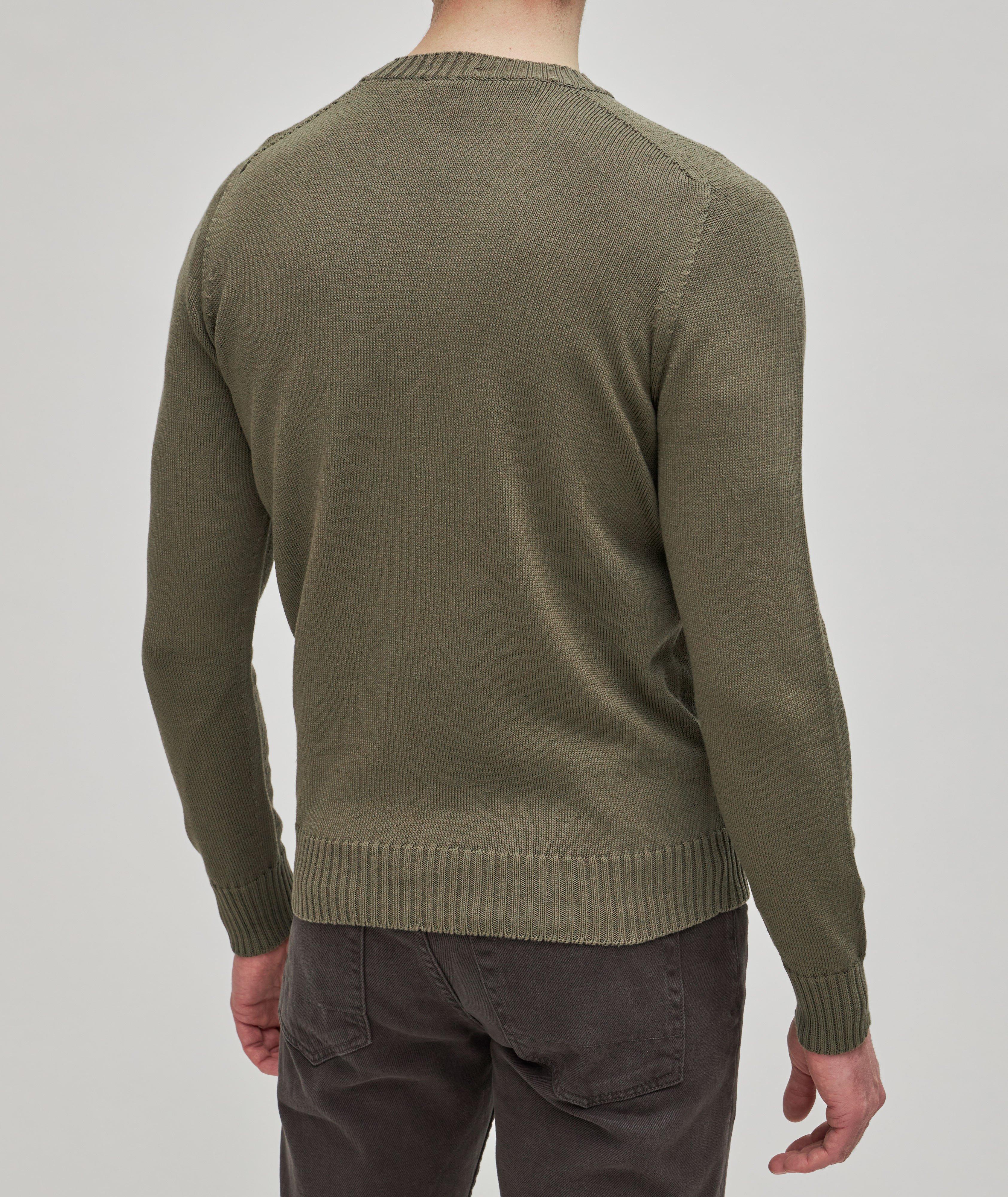 Cotton-Silk Knit Crewneck Sweater image 3