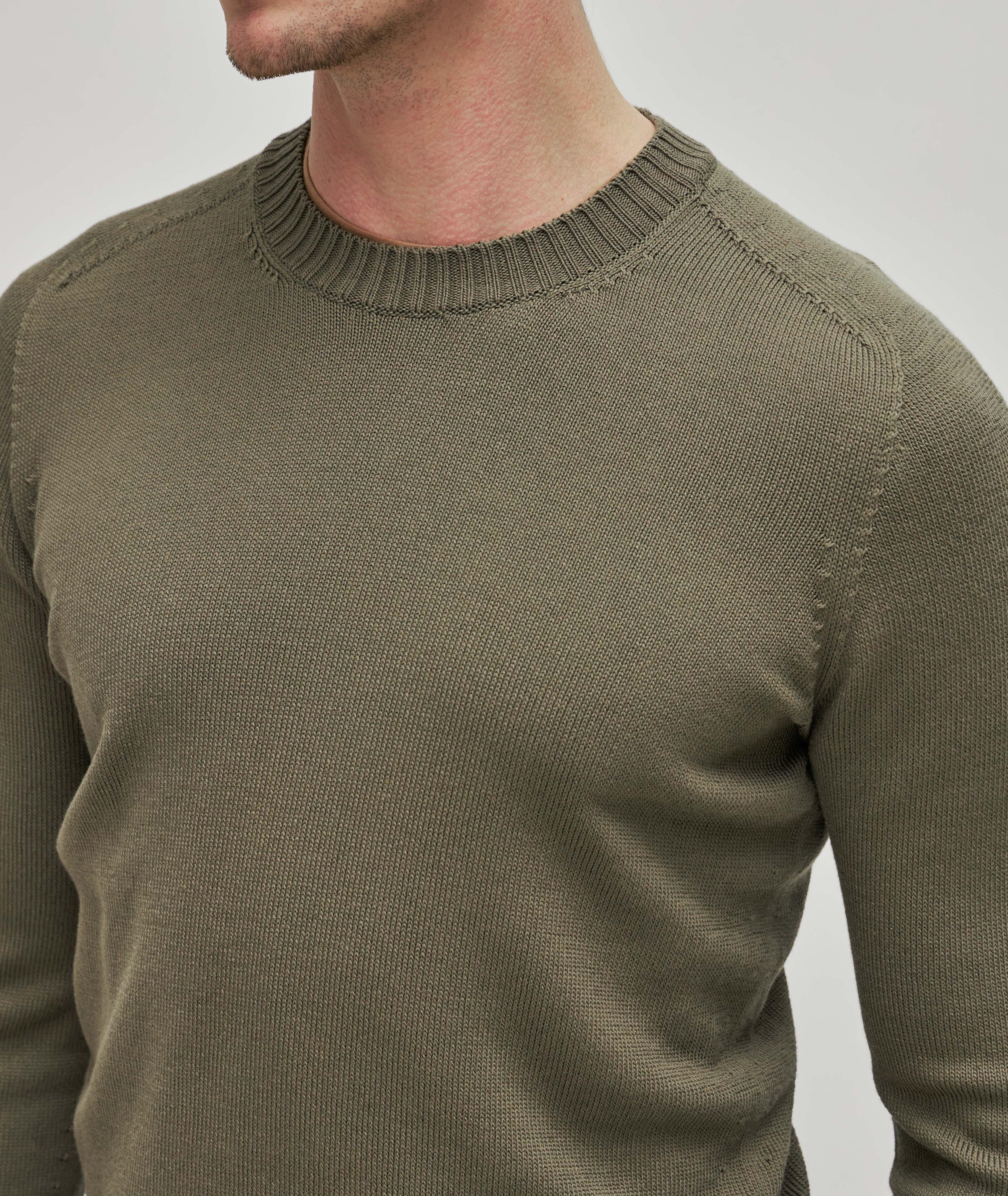 Cotton-Silk Knit Crewneck Sweater image 4