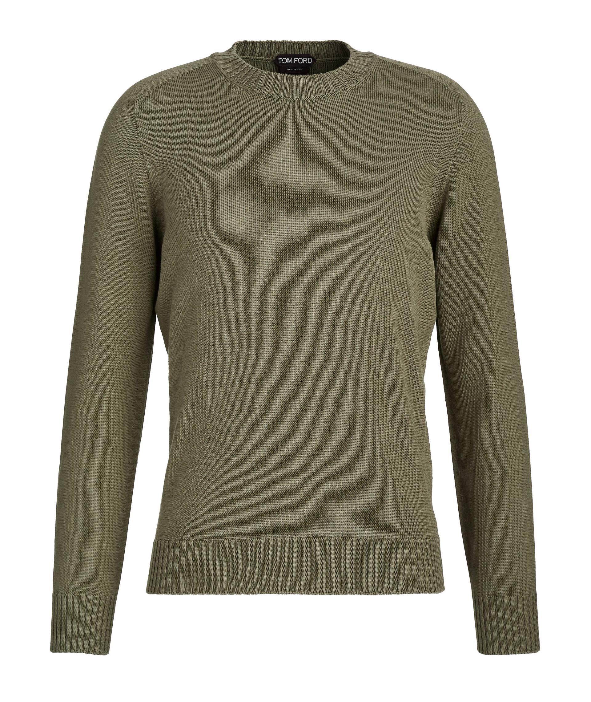 Pull en tricot de coton et de soie à encolure ronde image 0