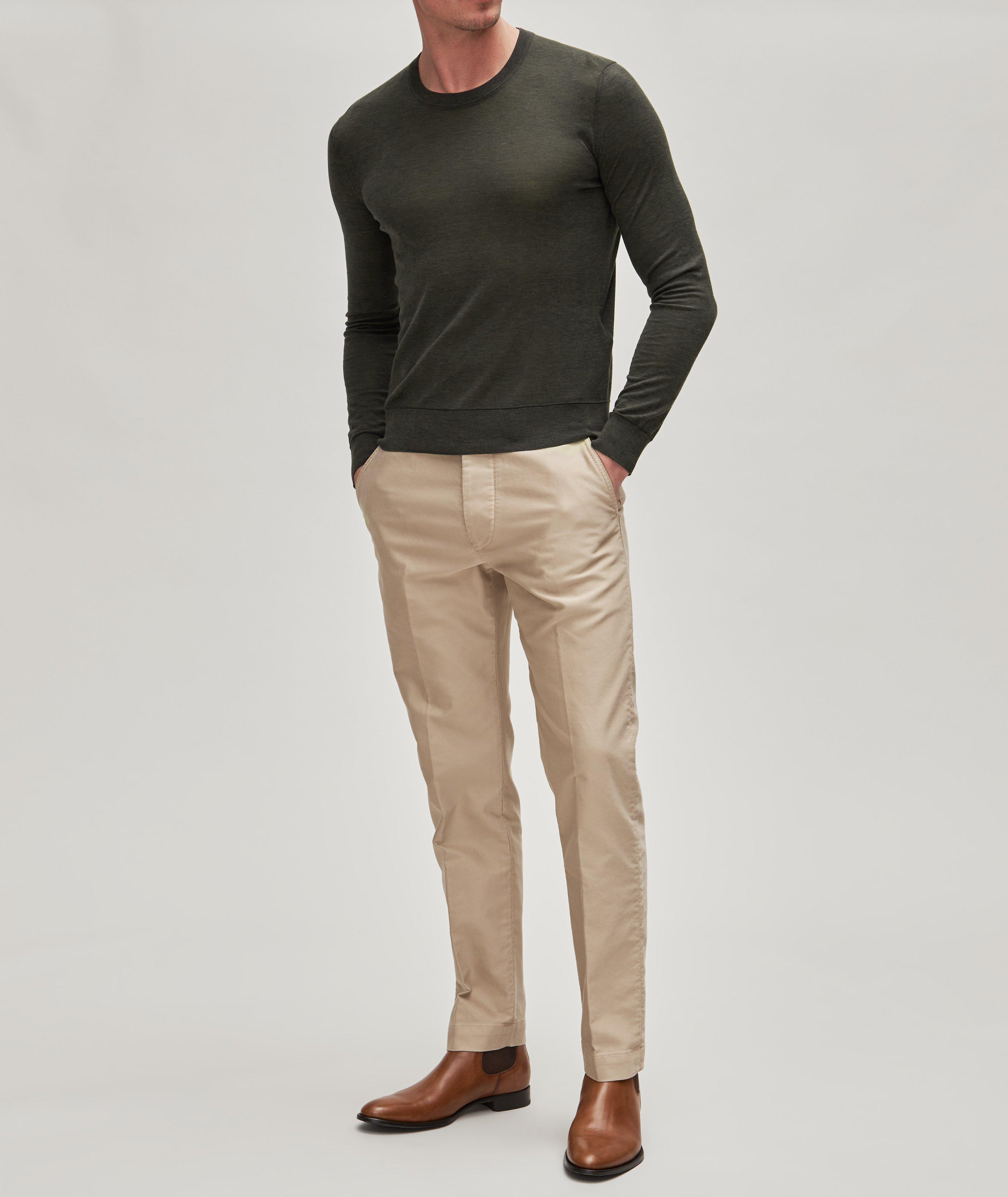 Light Silk-Cotton Crewneck Sweater image 1
