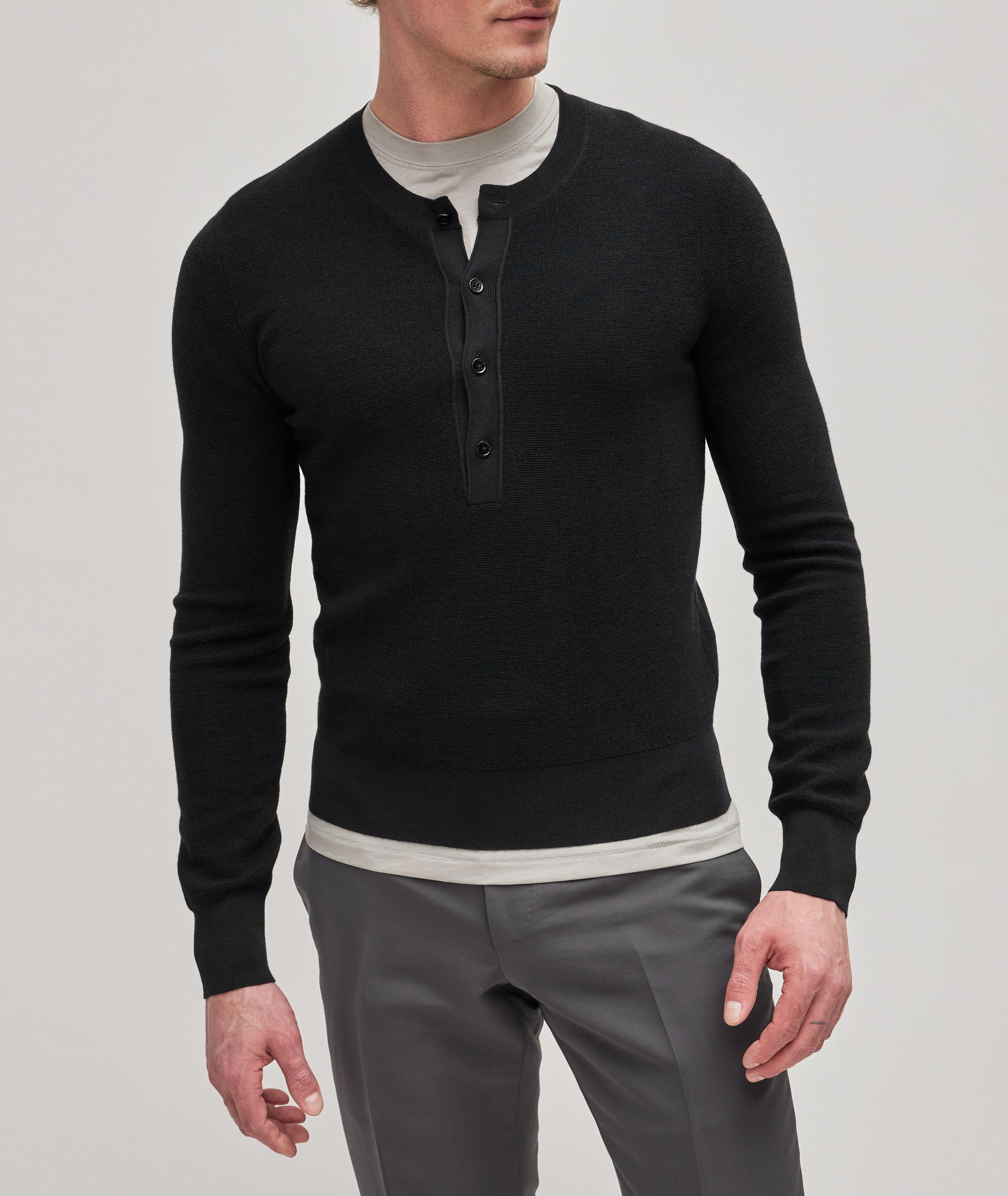 Wool-Silk Knit Henley  image 2