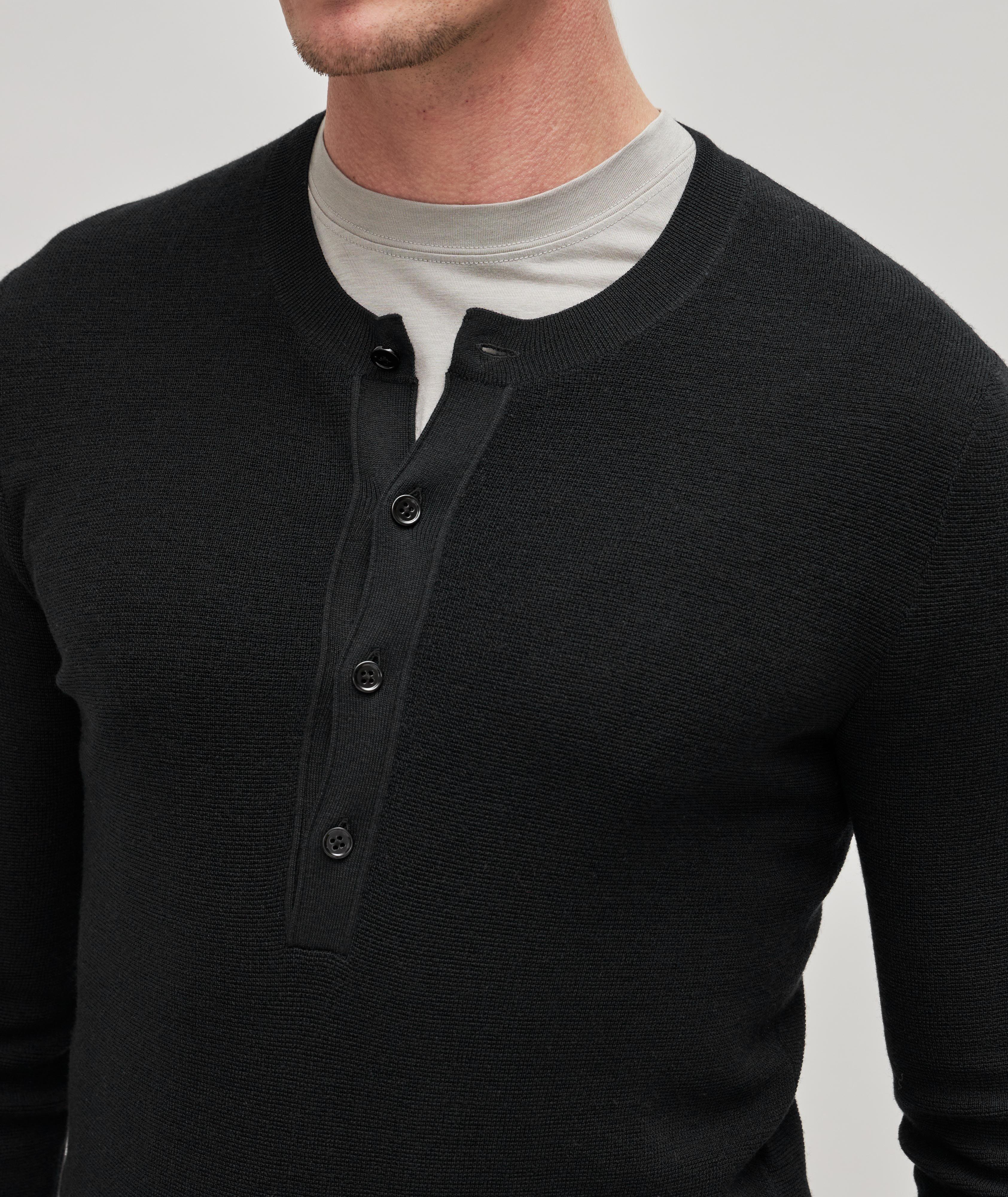 Wool-Silk Knit Henley  image 4