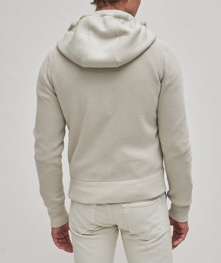 Suede-Knit Hybrid Hooded Sweater image 3