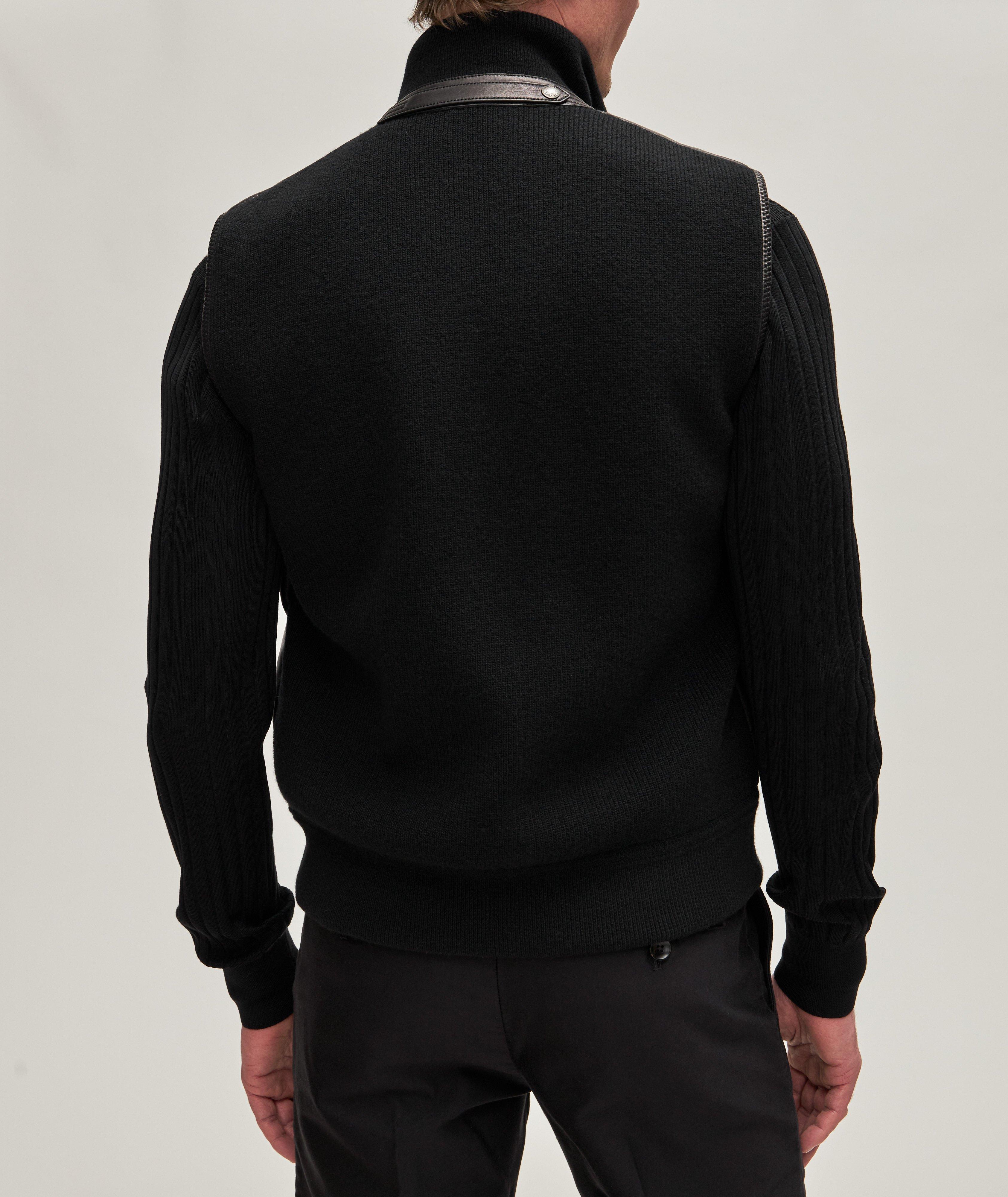 Veste matelassée en cuir d’agneau et en tricot image 3
