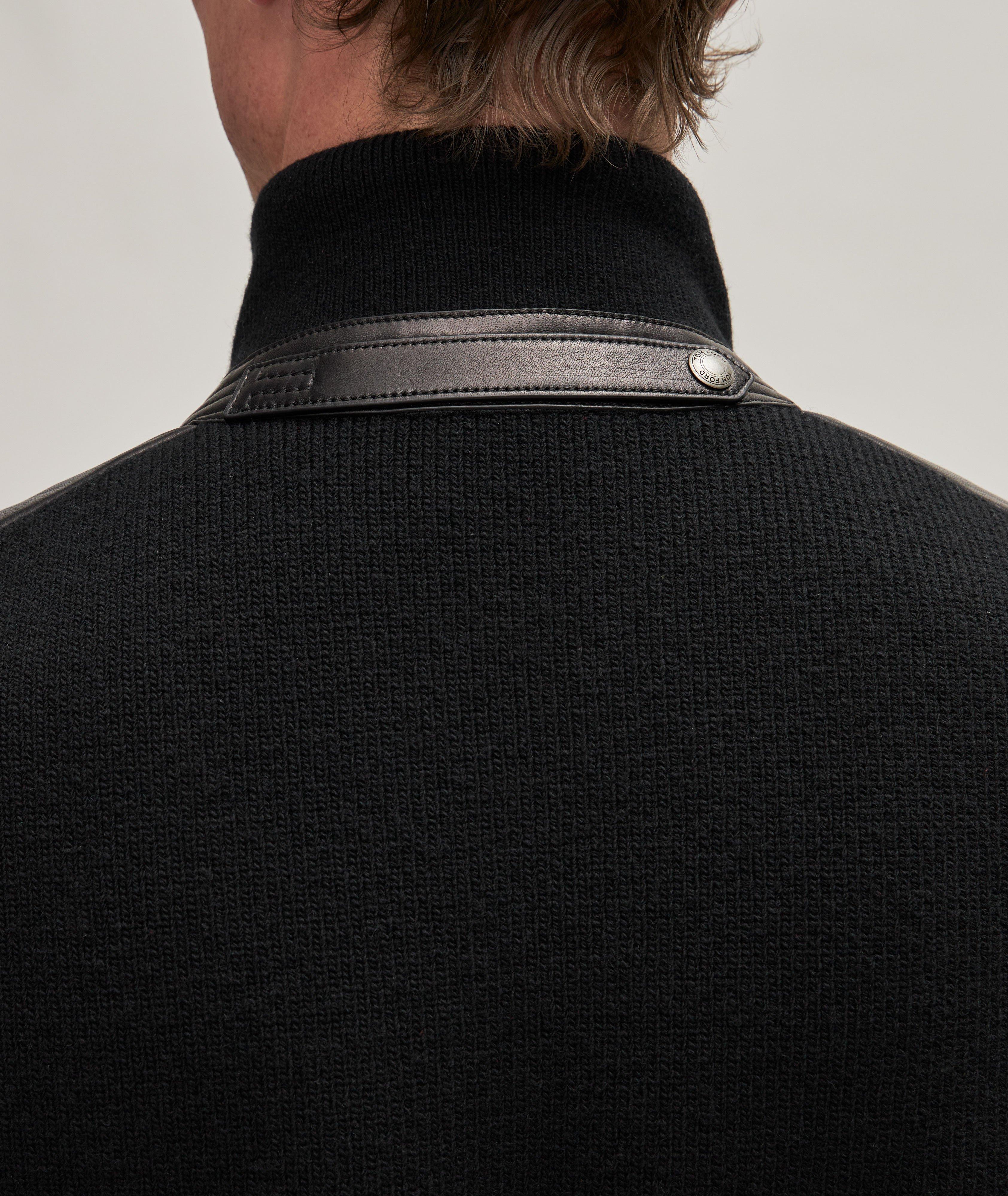 Veste matelassée en cuir d’agneau et en tricot image 6