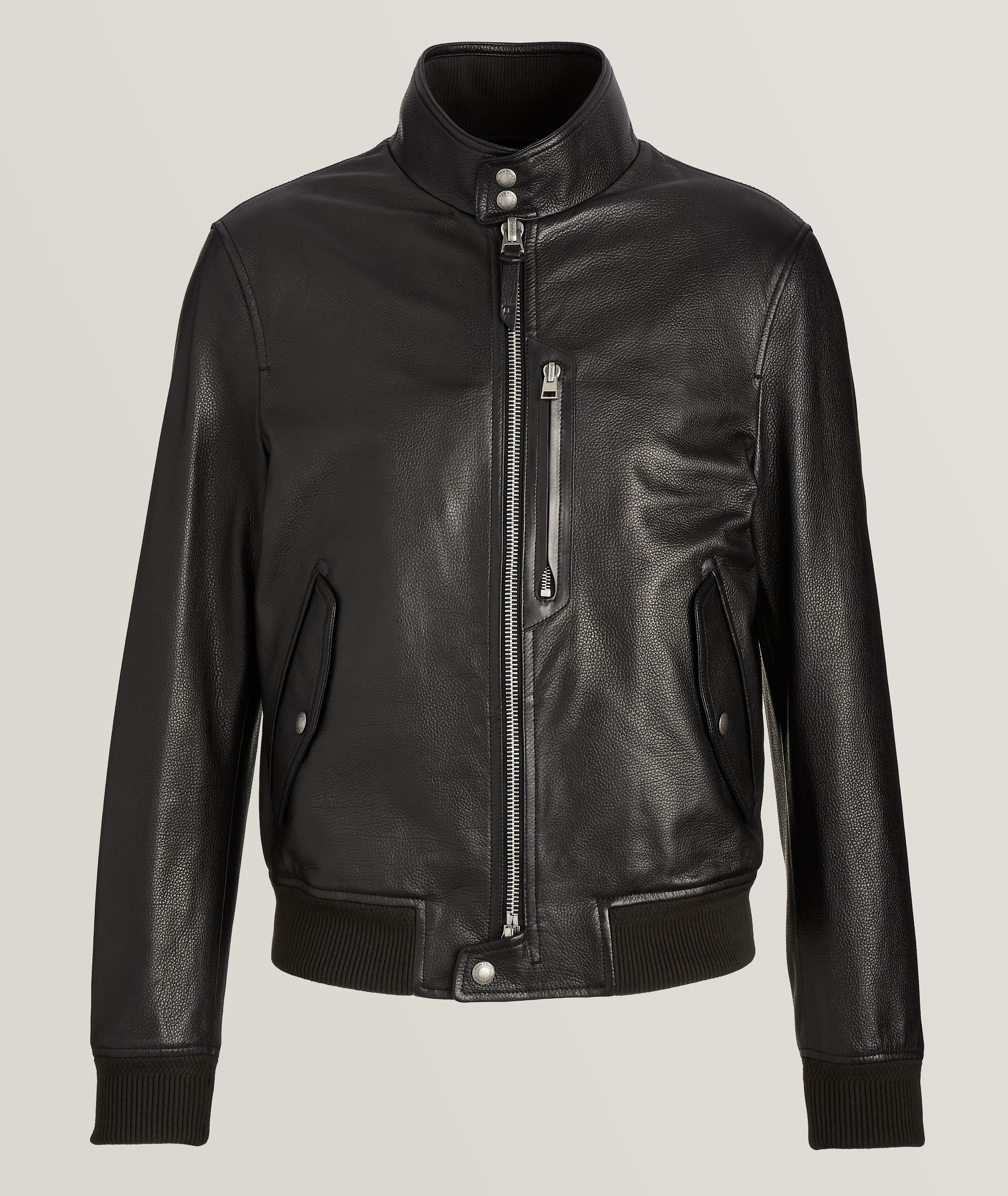 Blouson de style Harrington en cuir d’agneau image 0