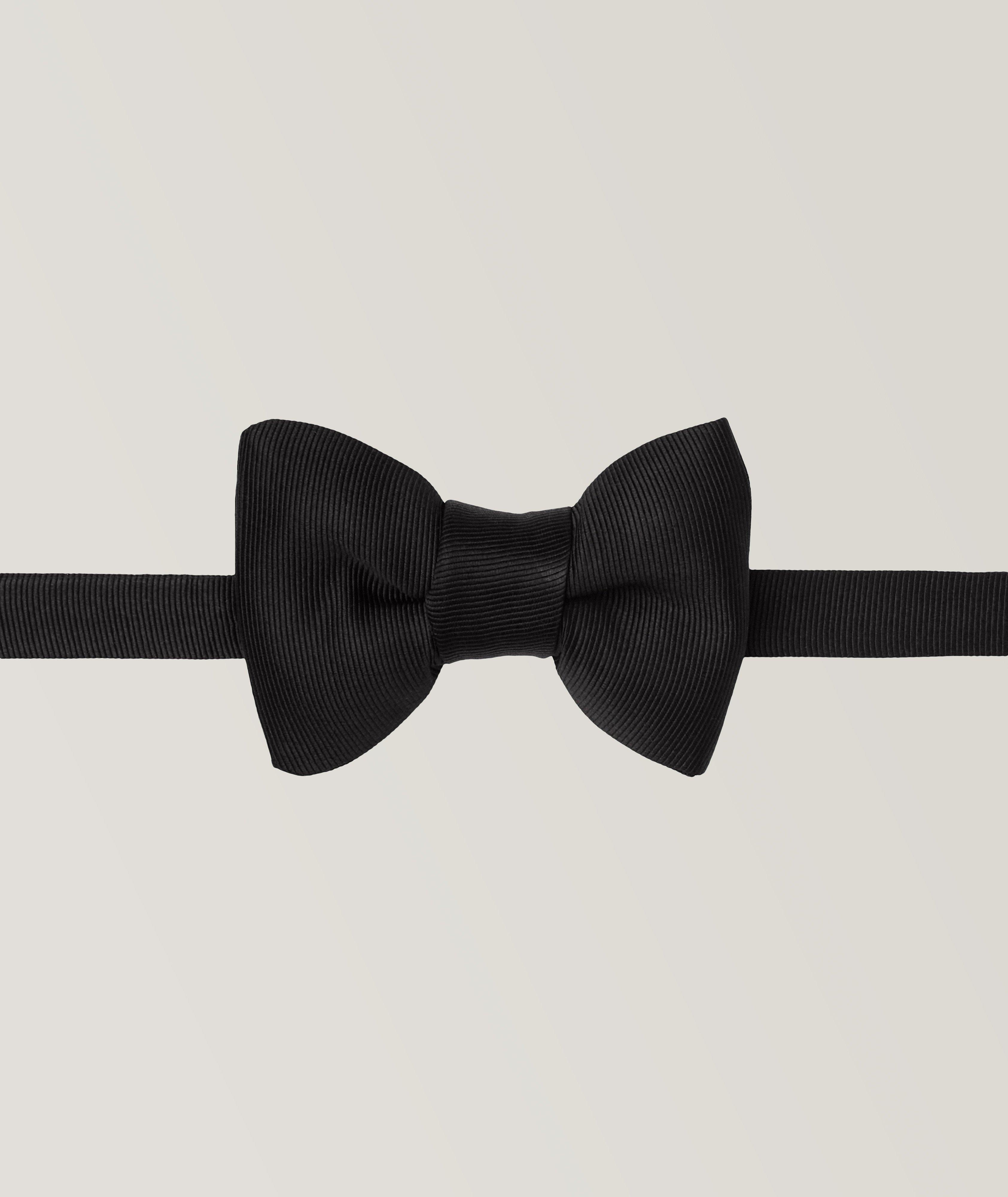 Solid Grosgrain Silk Bow Tie image 0