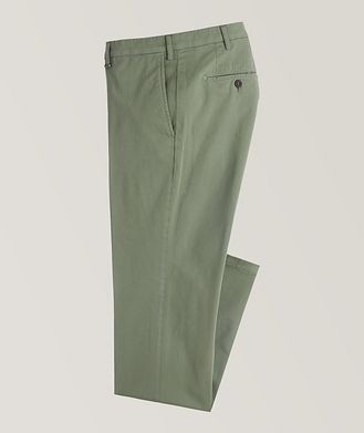 Canali Micro Twill Stretch-Cotton Dress Pants
