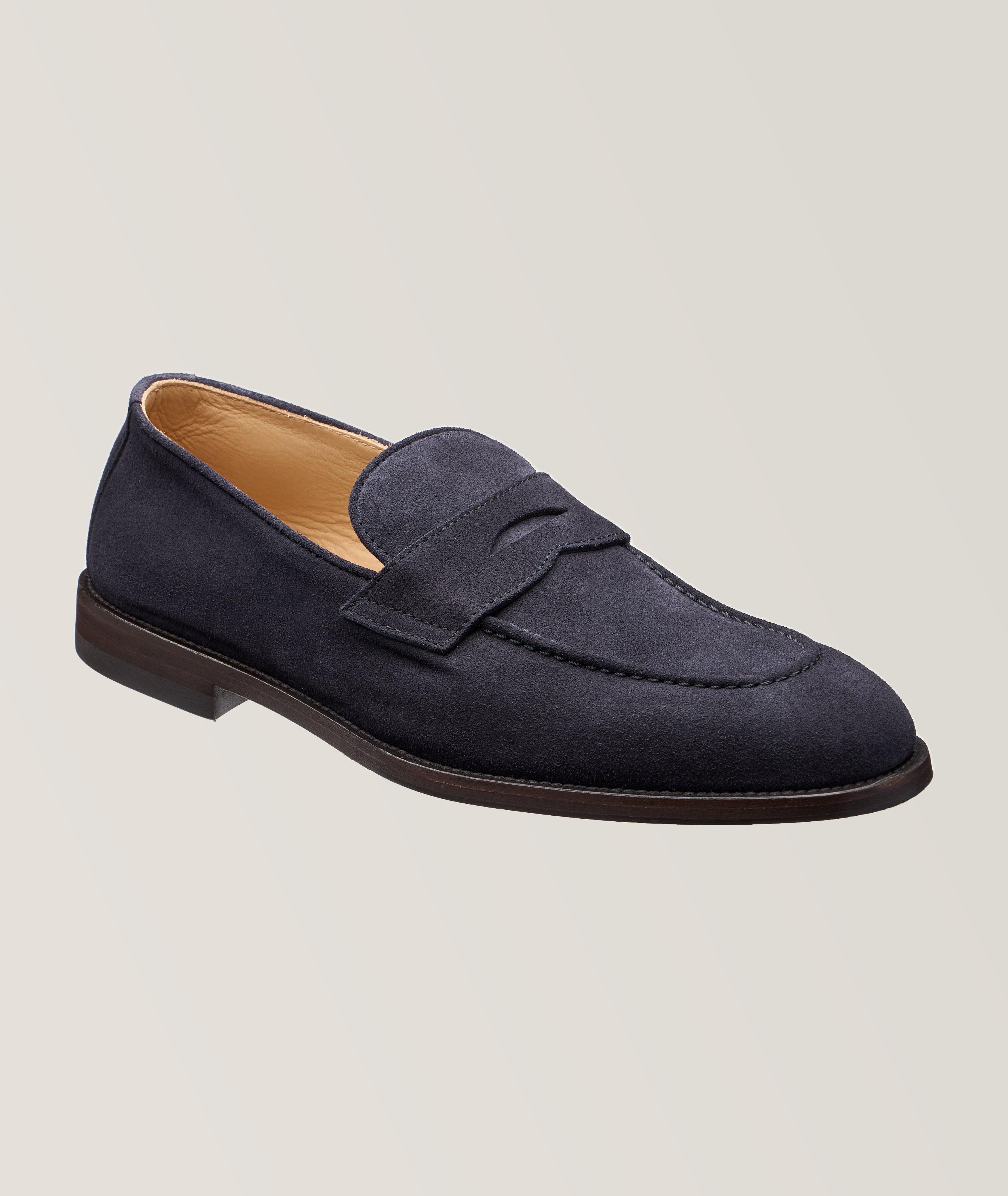 Brunello Cucinelli Suede Leather Flex Penny Loafers