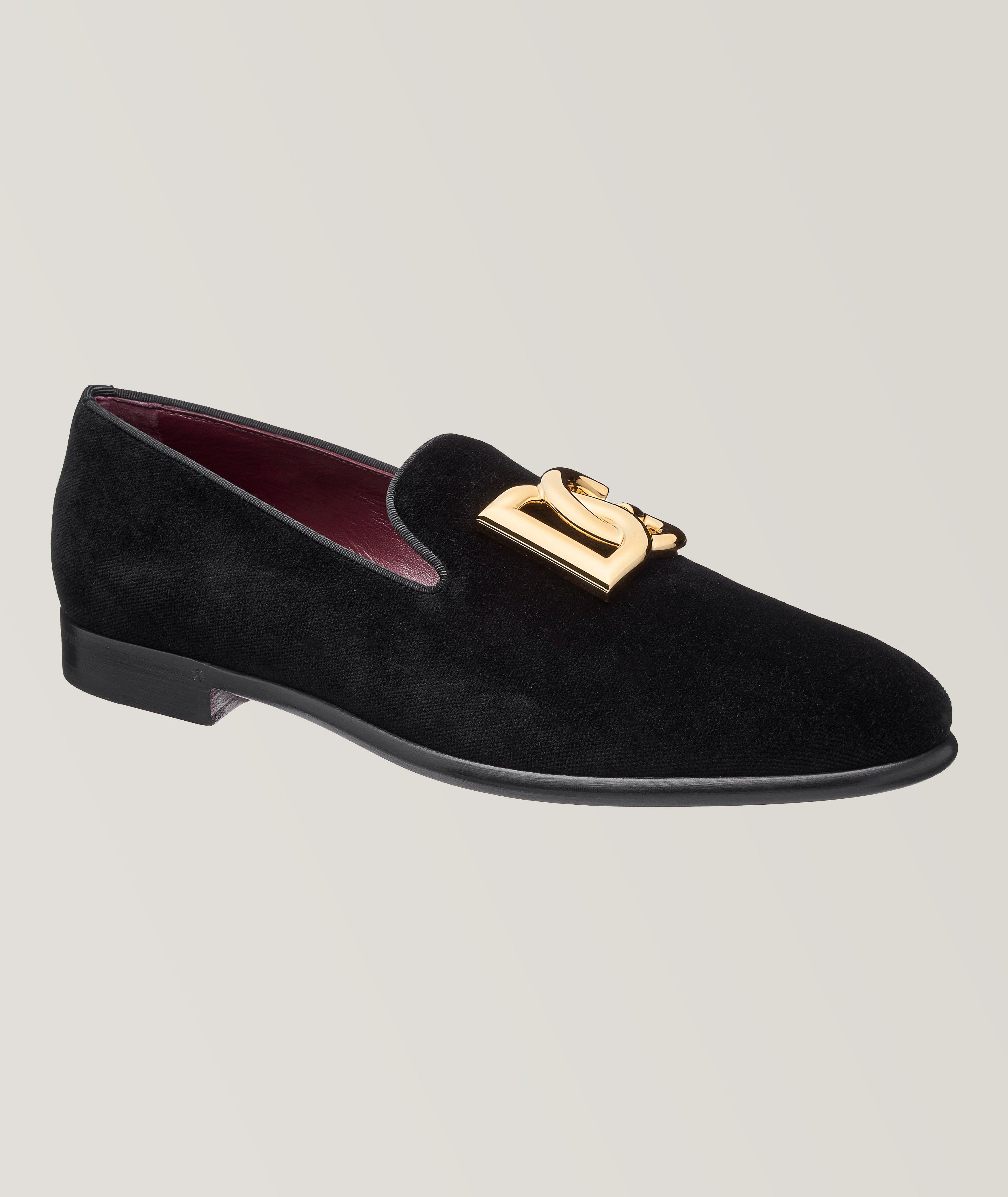 Dolce & Gabbana Velvet Logo Interlock Leonardo Loafers | Dress Shoes ...