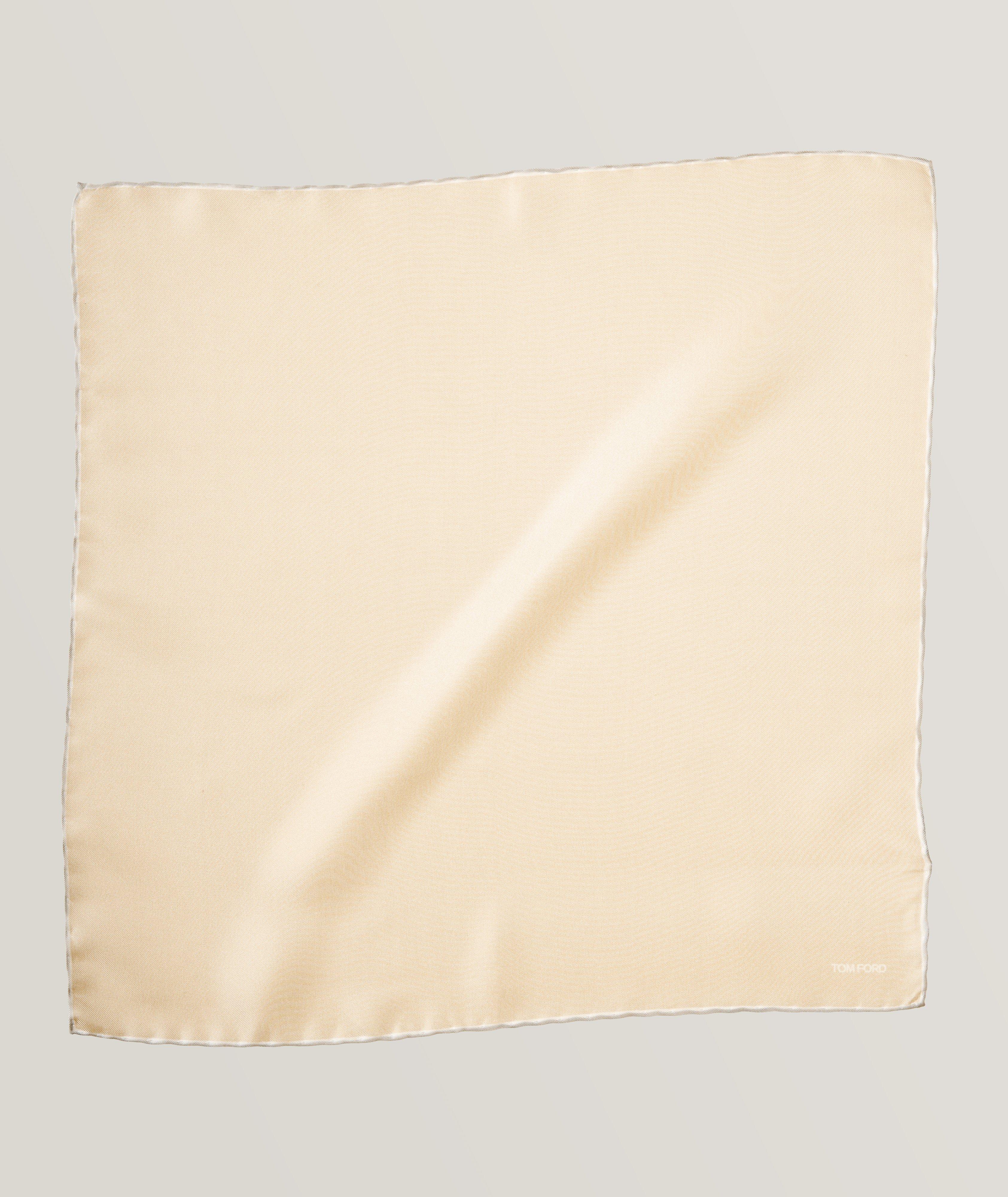Solid Trim Silk Pocket Square image 0