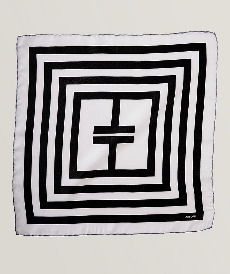 Logo Printed Silk Pocket Square image 0