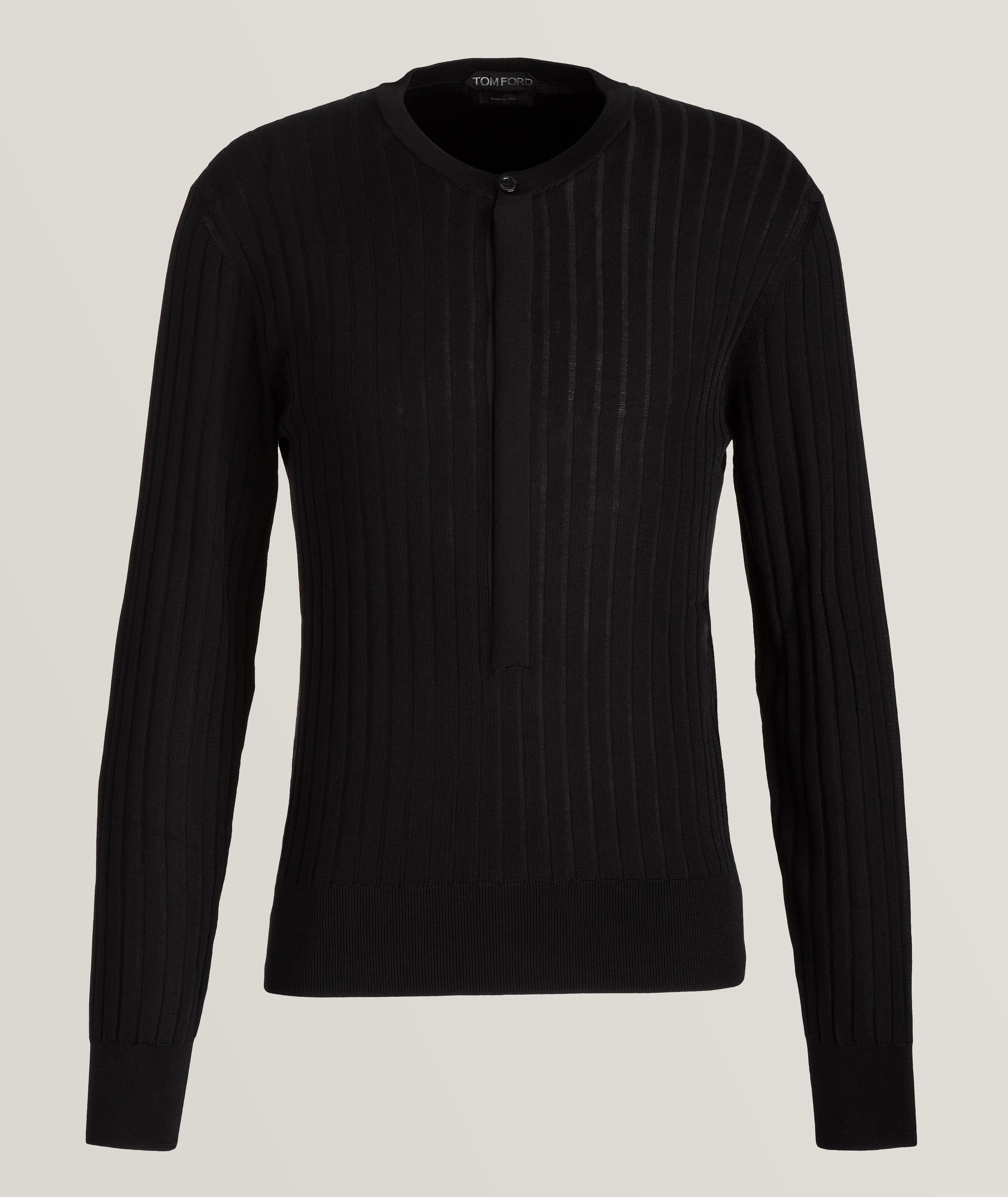 Silk-Blend Knit Henley image 0