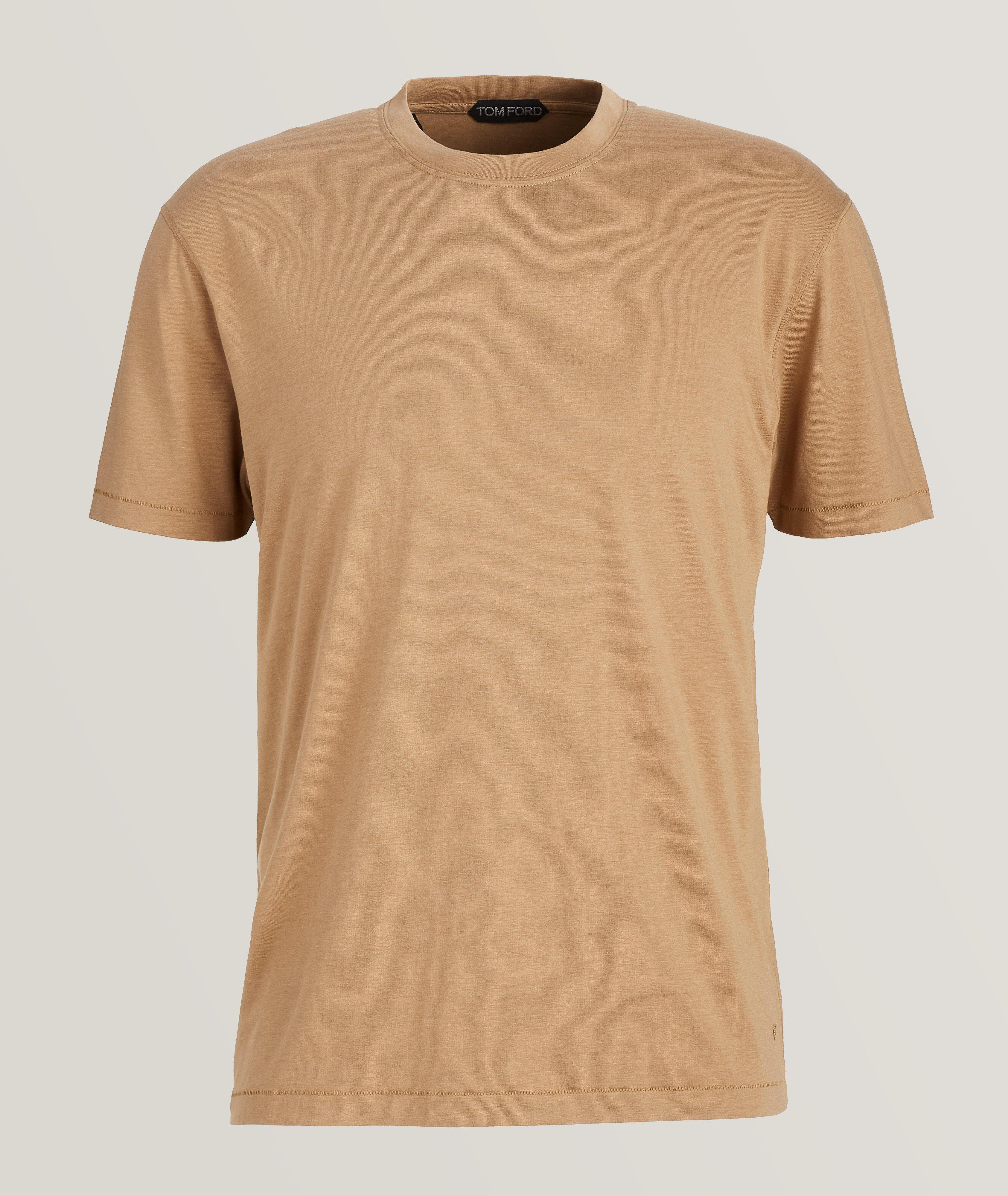 Cotton Blend Mélange Crewneck T-Shirt image 0