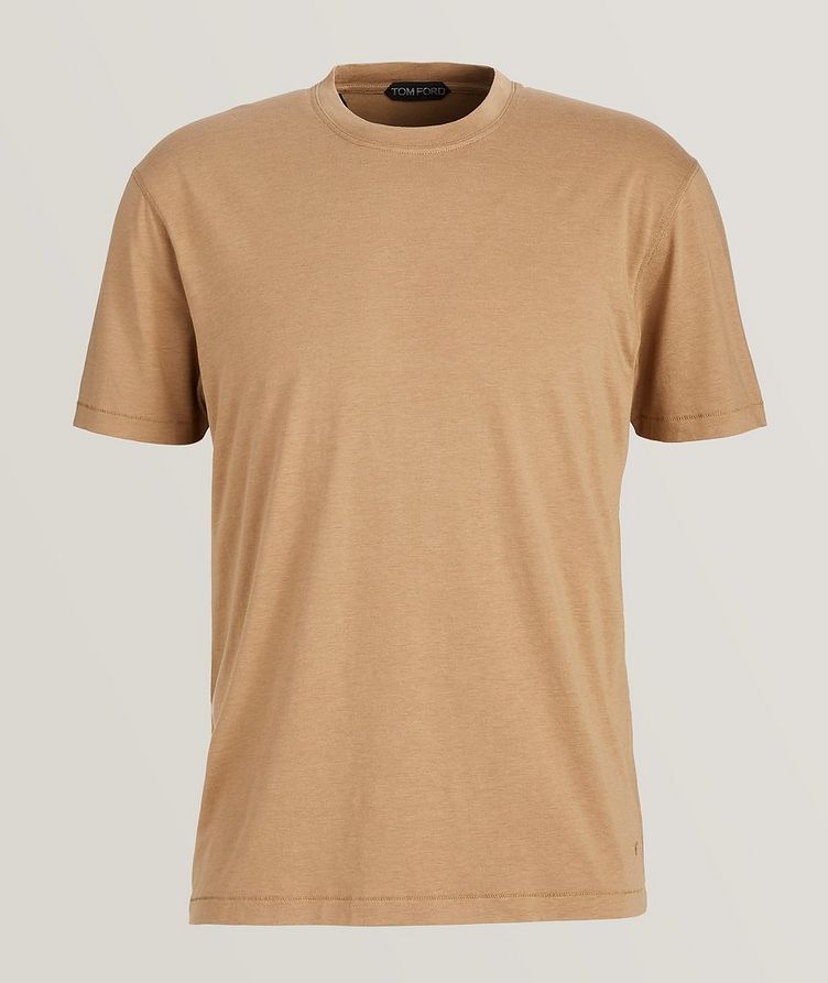 Cotton Blend Mélange Crewneck T-Shirt image 0