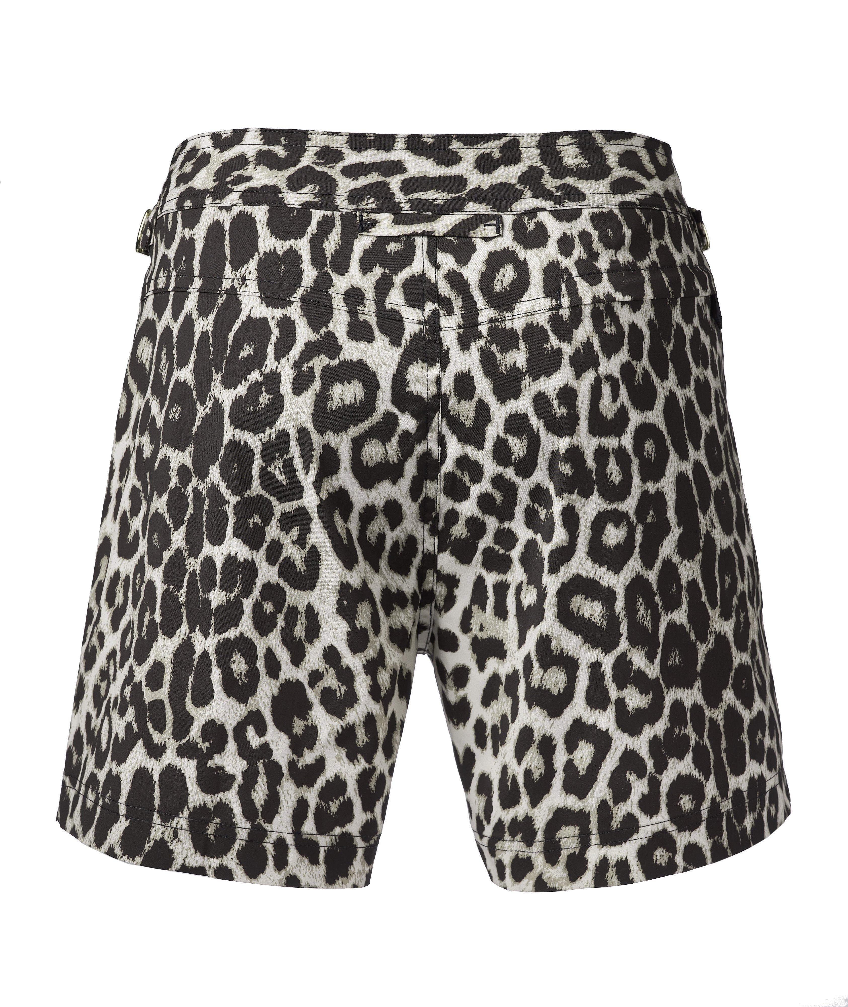 Snow Leopard Pattern Swim Trunks image 1