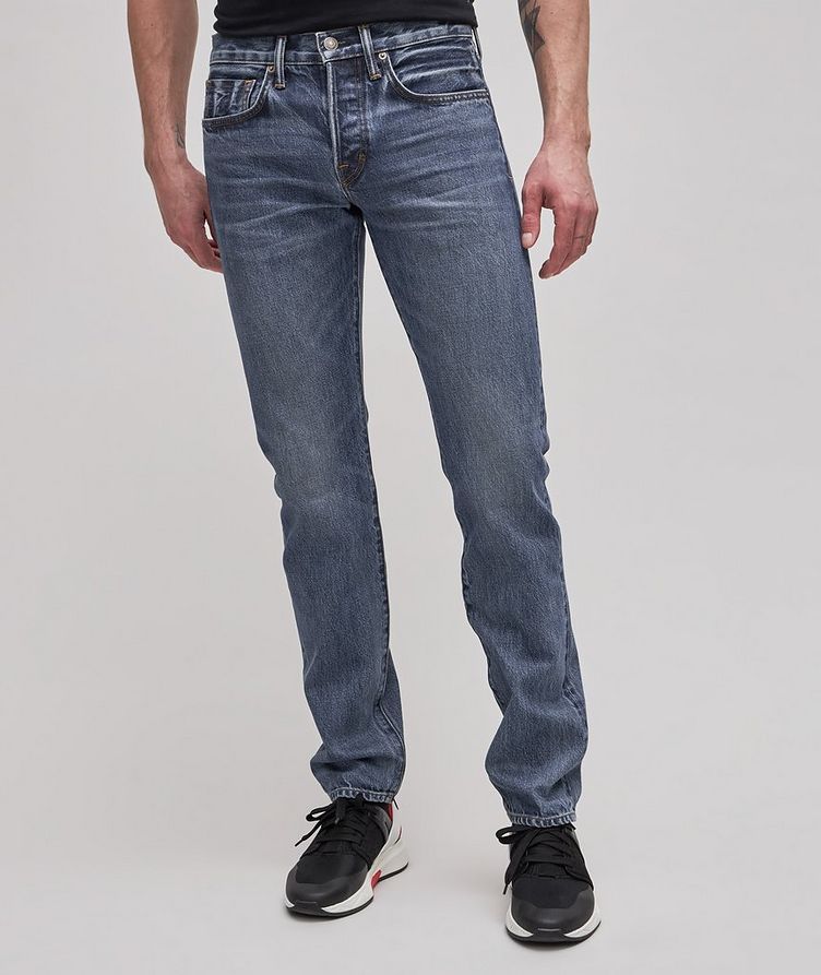 Slim Fit Washed Demin Cotton Jeans image 1