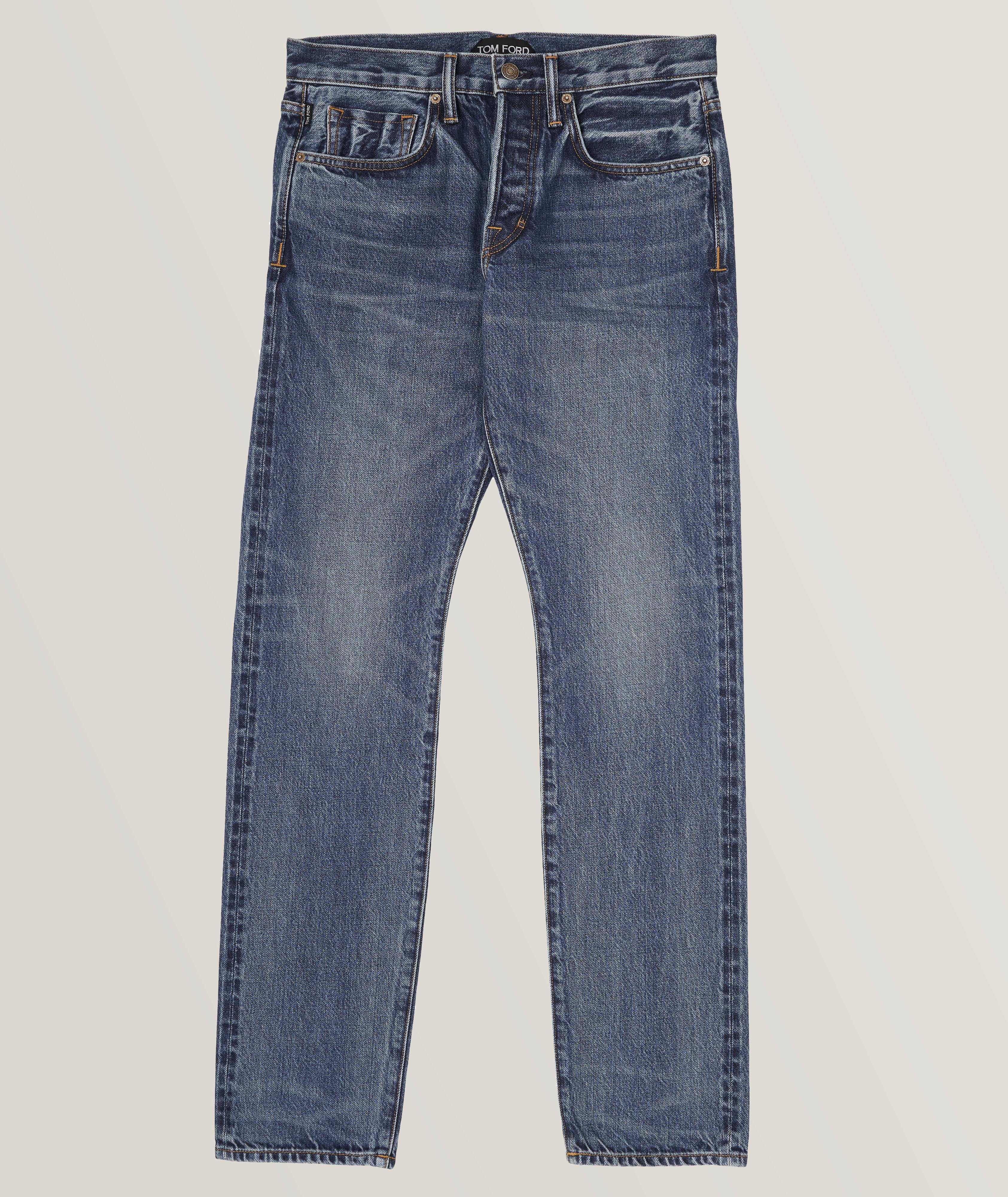 TOM FORD Slim Fit Washed Demin Cotton Jeans