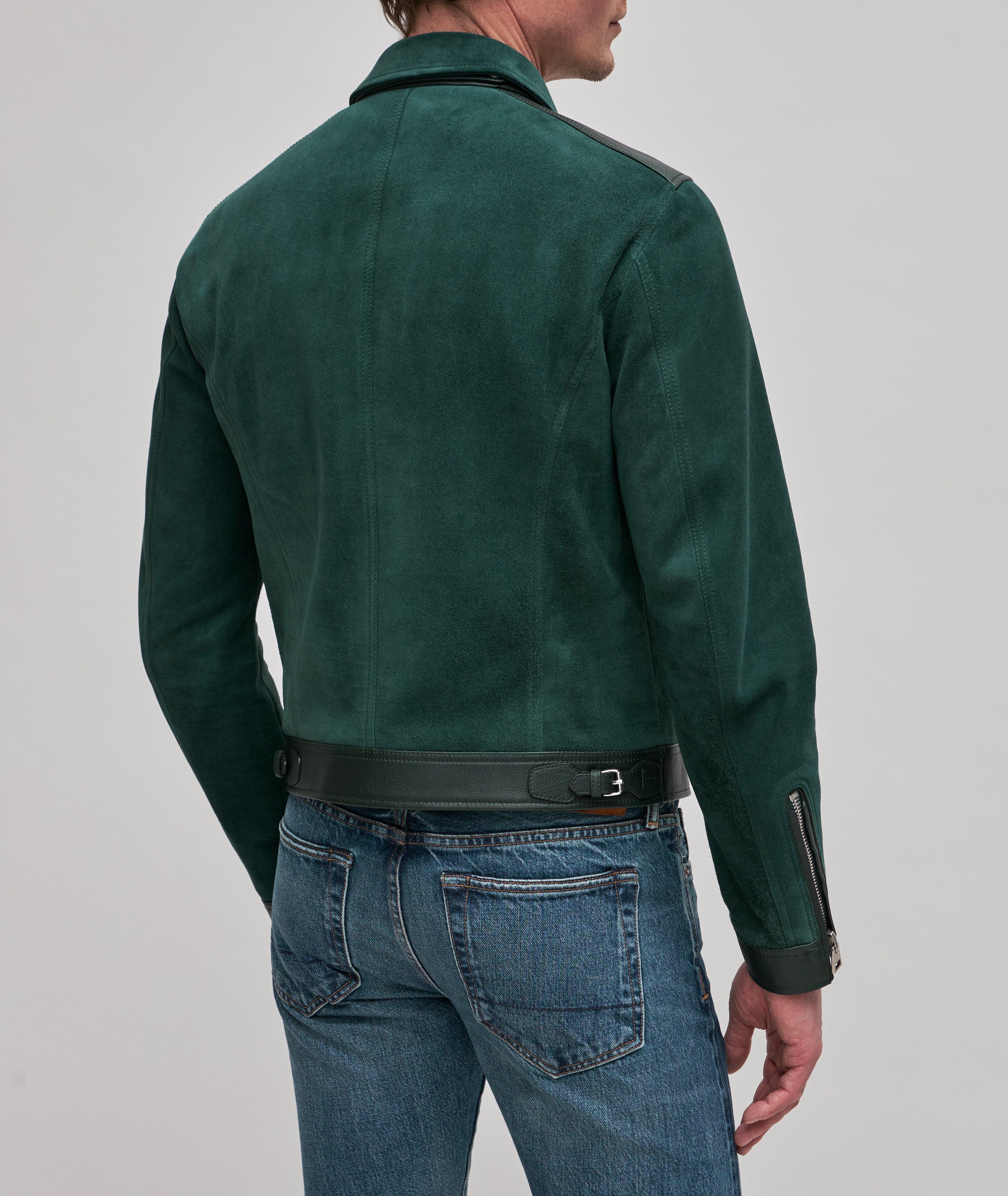 Brushed Heathered Suede Leather Blouson  image 2