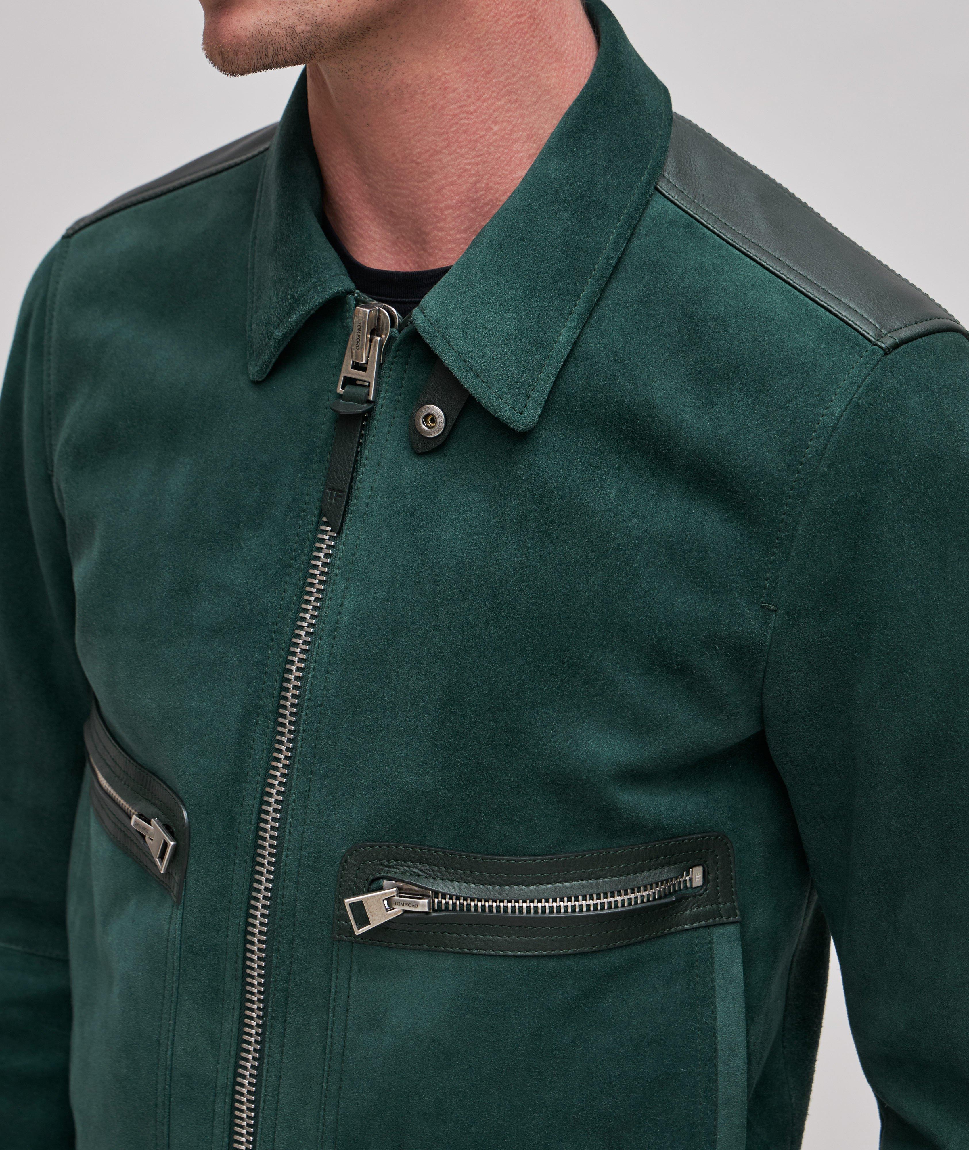 Brushed Heathered Suede Leather Blouson  image 3