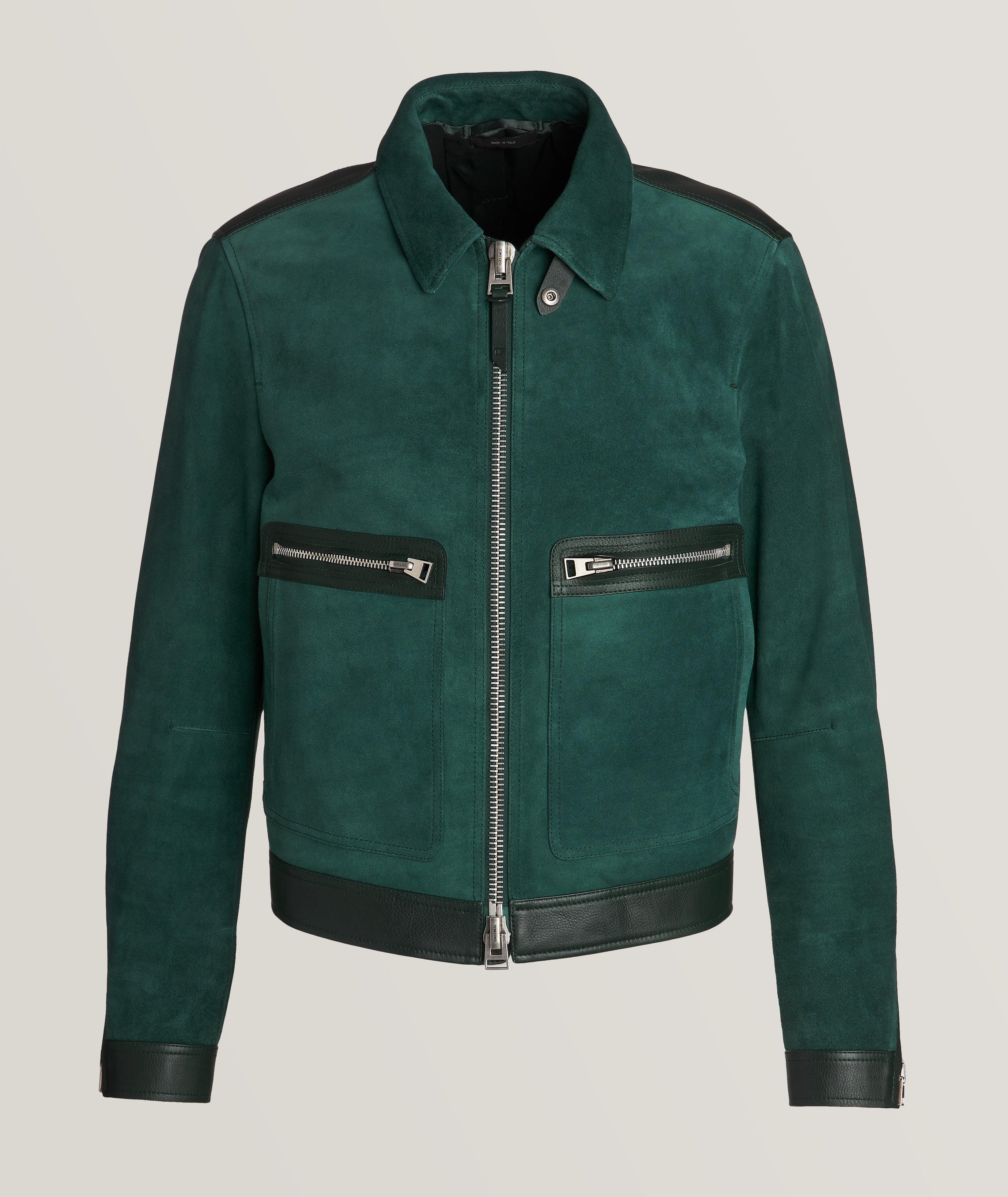 Brushed Heathered Suede Leather Blouson  image 0