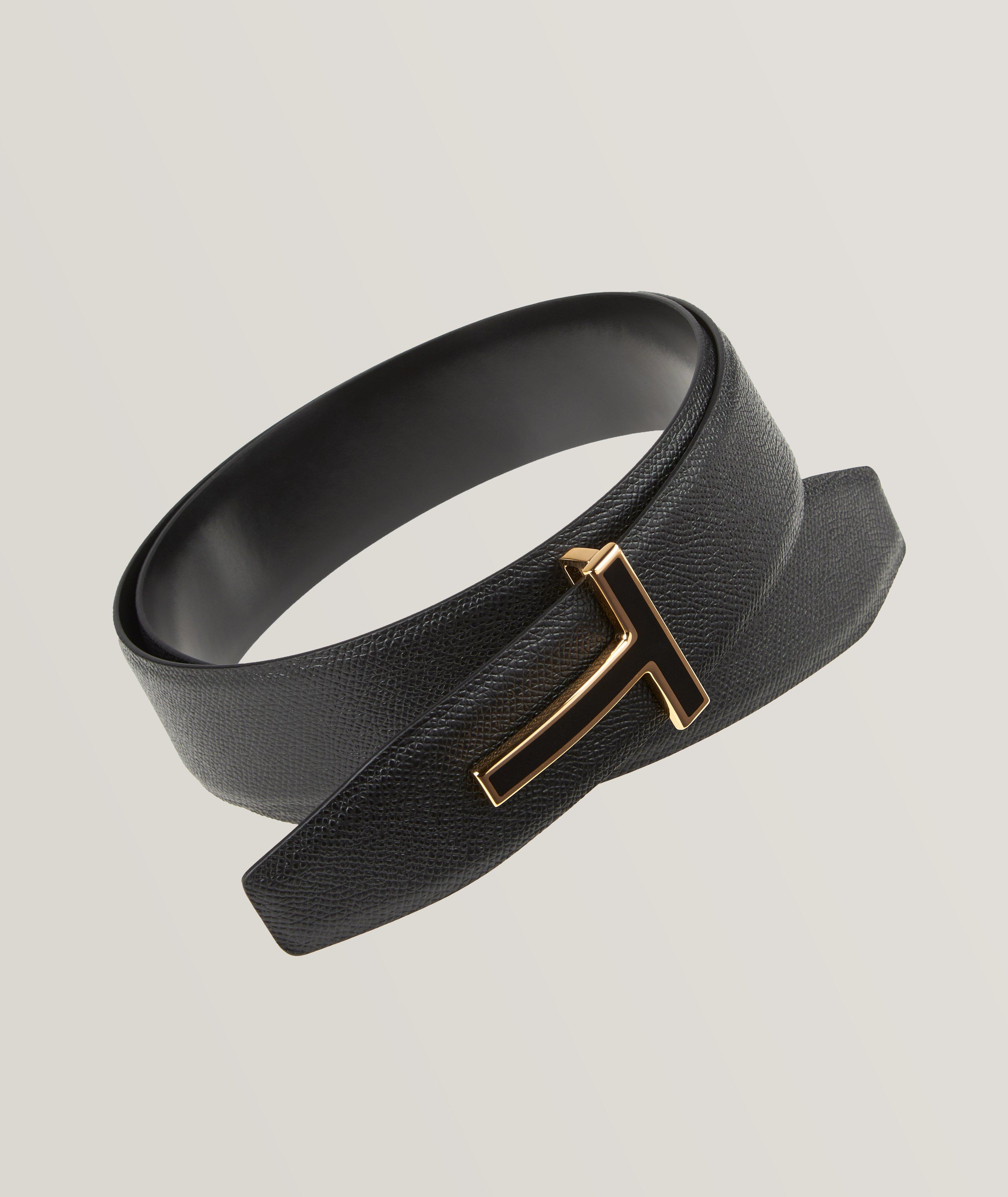 TOM FORD T Buckle Grain Leather Belt