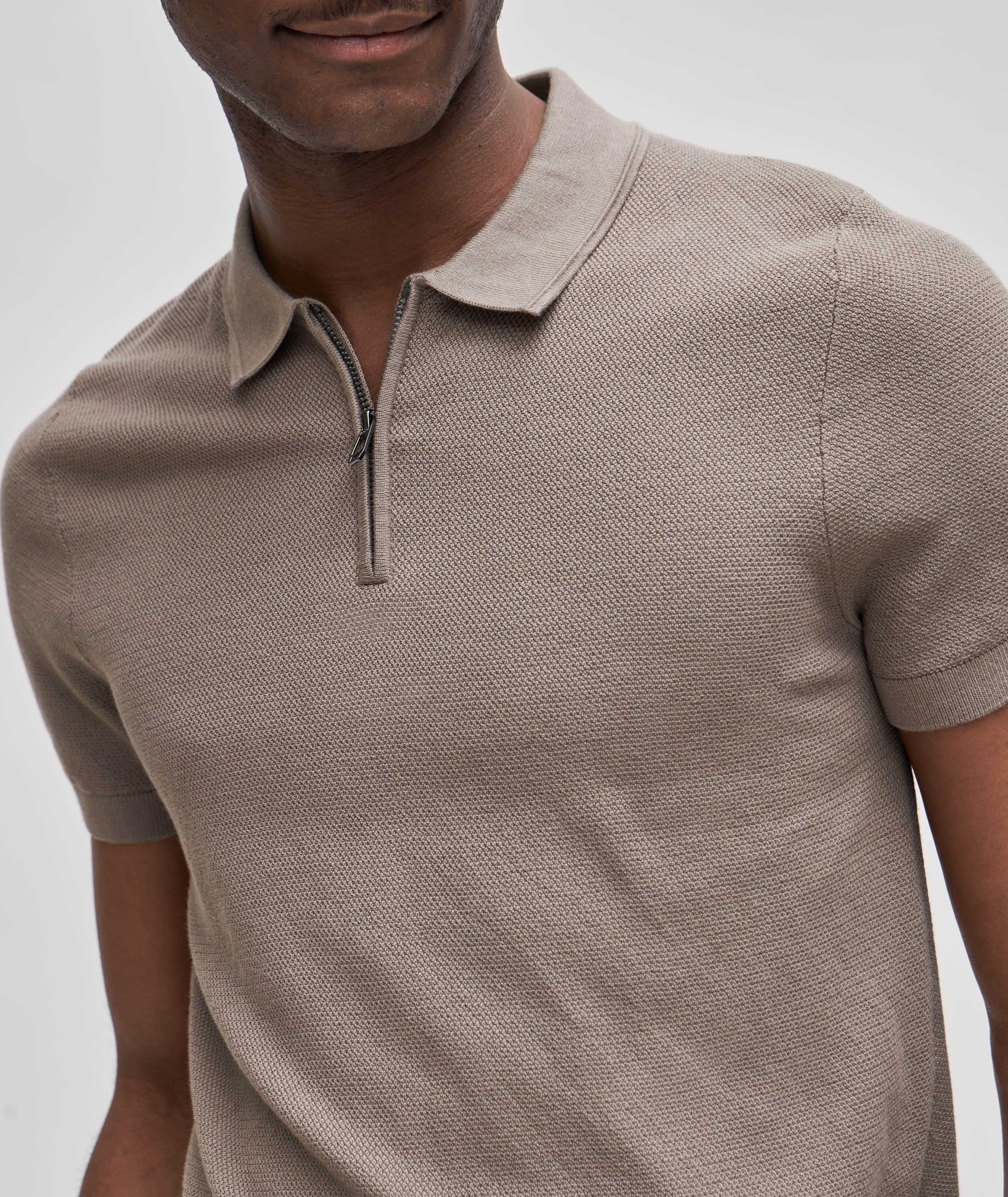 Vanco Quarter-Zip Cotton Polo Shirt image 3