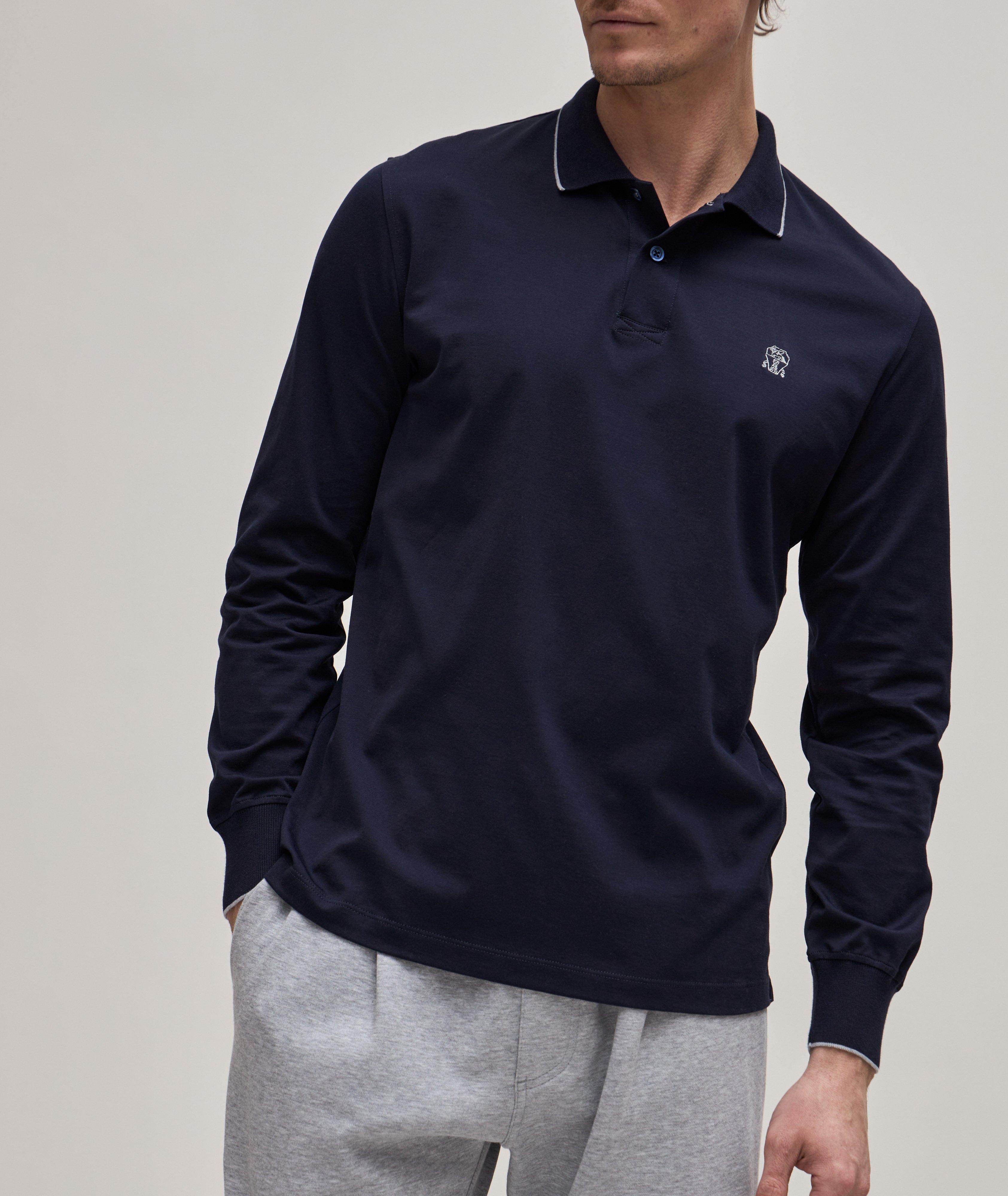 Logo Embroidered Jersey Cotton Polo image 1